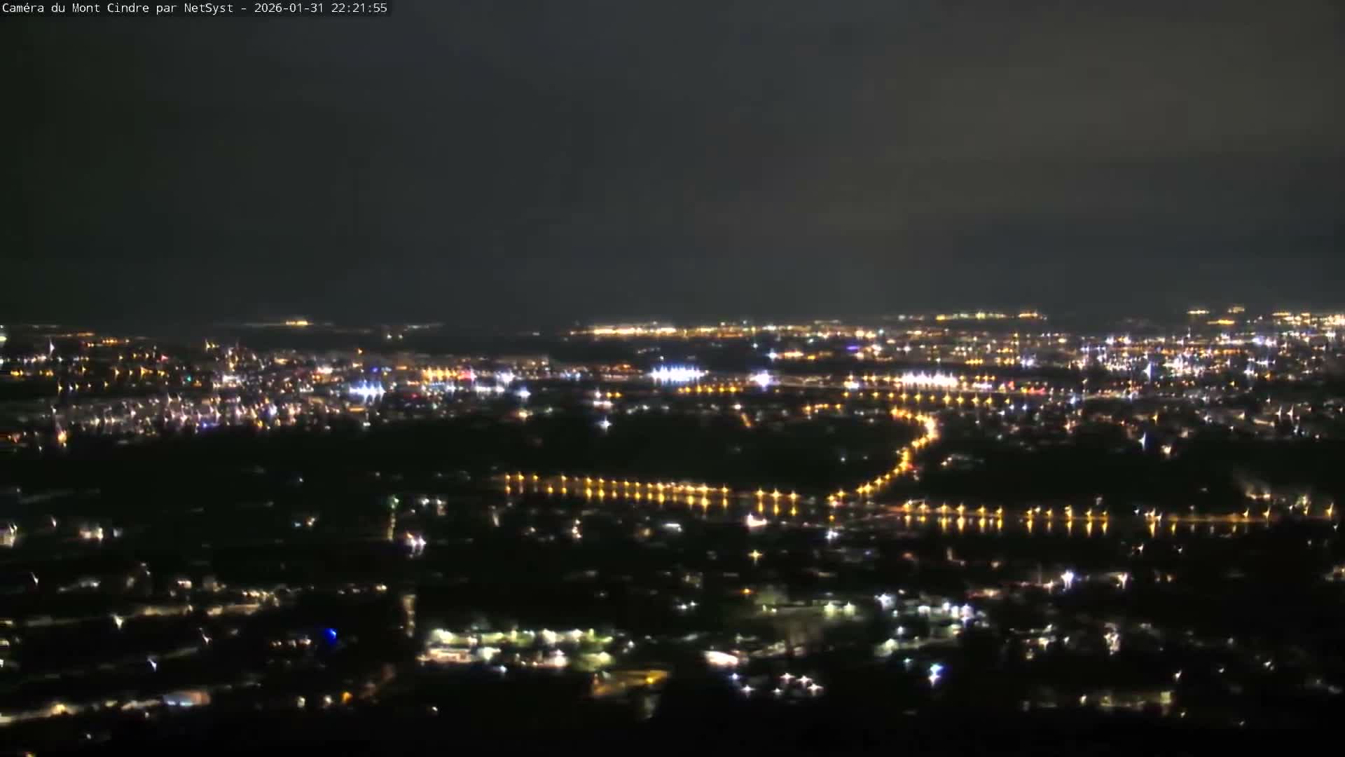 Lyon Skyline from Saint-Cyr-au-Mont-d'Or Mont Cindre Live Cam - Lyon, Métropole de Lyon, Auvergne-Rhône-Alpes, France