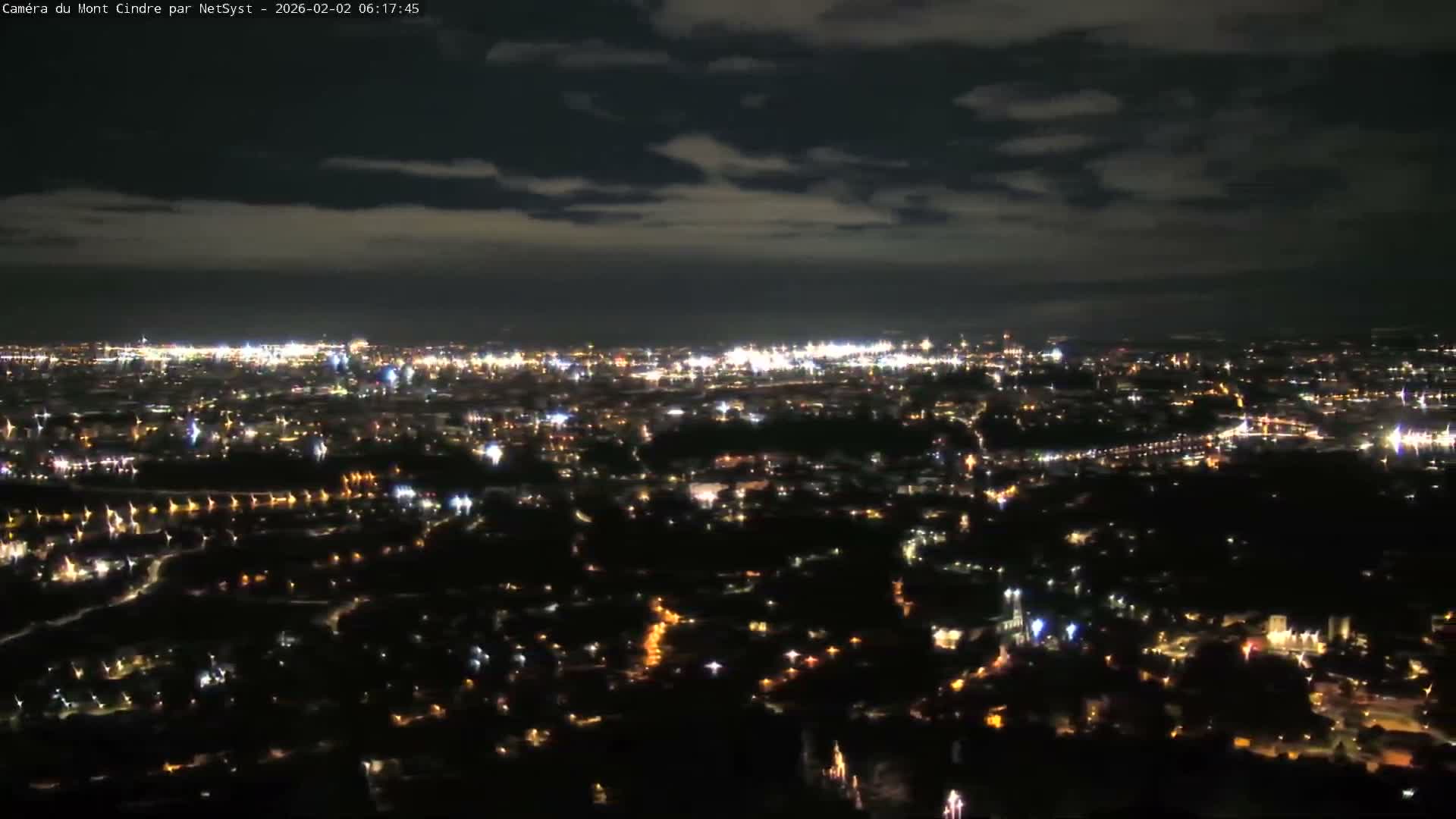 Lyon Skyline from Saint-Cyr-au-Mont-d'Or Mont Cindre Live Cam - Lyon, Métropole de Lyon, Auvergne-Rhône-Alpes, France
