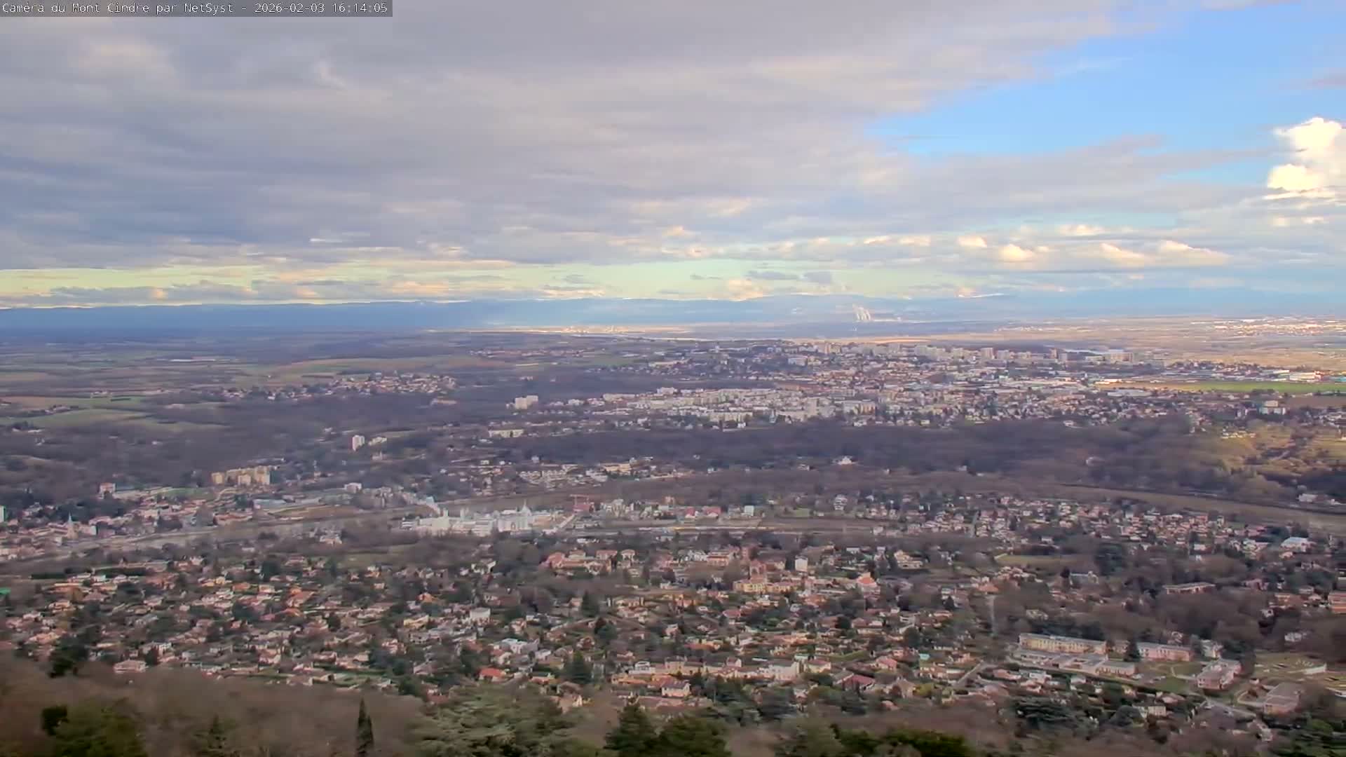 Lyon Skyline from Saint-Cyr-au-Mont-d'Or Mont Cindre Live Cam - Lyon, Métropole de Lyon, Auvergne-Rhône-Alpes, France