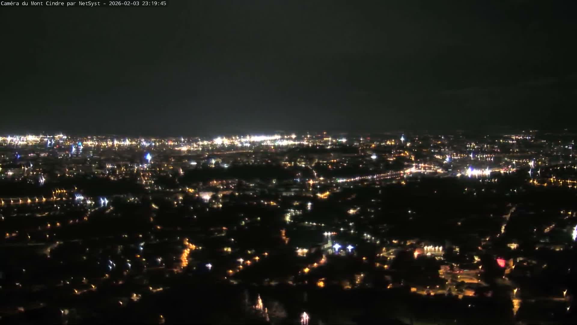 Lyon Skyline from Saint-Cyr-au-Mont-d'Or Mont Cindre Live Cam - Lyon, Métropole de Lyon, Auvergne-Rhône-Alpes, France