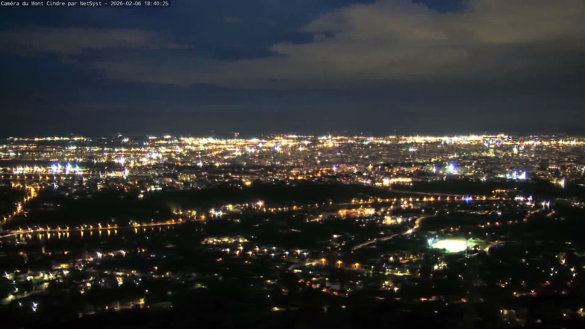 Lyon Skyline from Saint-Cyr-au-Mont-d'Or Mont Cindre Live Cam - Lyon, Métropole de Lyon, Auvergne-Rhône-Alpes, France