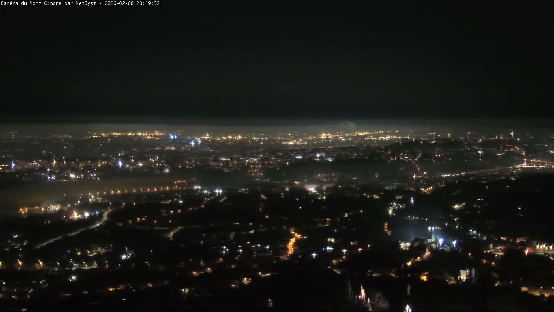 Lyon Skyline from Saint-Cyr-au-Mont-d'Or Mont Cindre Live Cam - Lyon, Métropole de Lyon, Auvergne-Rhône-Alpes, France