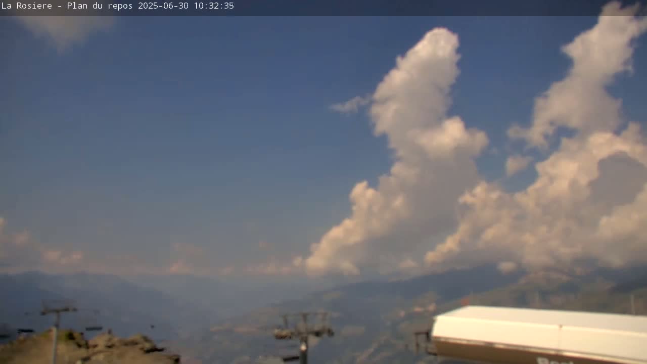 Montvalezan,  La Rosière Ski Area Charmlifts & Plan du Repos (Rest Plan) Live Cam - Albertville, Savoie, Auvergne-Rhône-Alpes, France