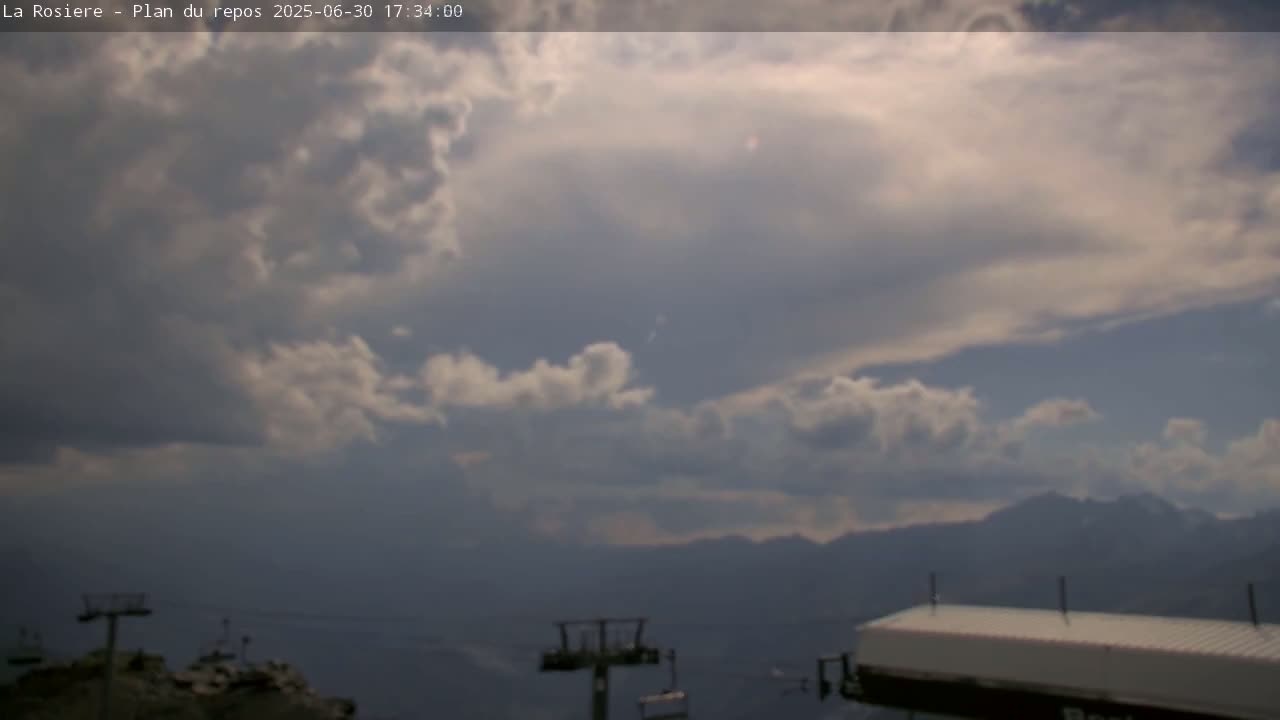 Montvalezan,  La Rosière Ski Area Charmlifts & Plan du Repos (Rest Plan) Live Cam - Albertville, Savoie, Auvergne-Rhône-Alpes, France