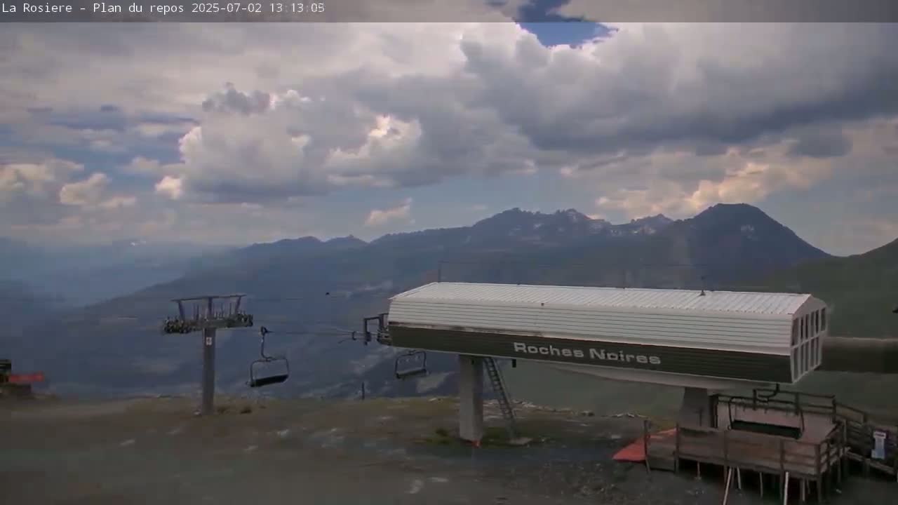 Montvalezan,  La Rosière Ski Area Charmlifts & Plan du Repos (Rest Plan) Live Cam - Albertville, Savoie, Auvergne-Rhône-Alpes, France