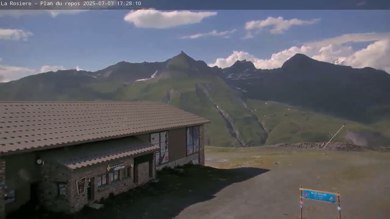 Montvalezan,  La Rosière Ski Area Charmlifts & Plan du Repos (Rest Plan) Live Cam - Albertville, Savoie, Auvergne-Rhône-Alpes, France