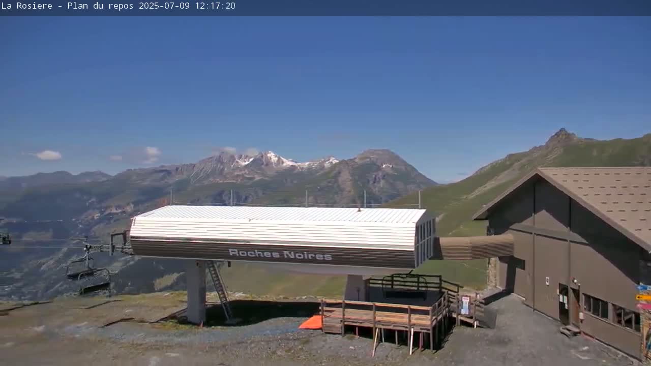 Montvalezan,  La Rosière Ski Area Charmlifts & Plan du Repos (Rest Plan) Live Cam - Albertville, Savoie, Auvergne-Rhône-Alpes, France