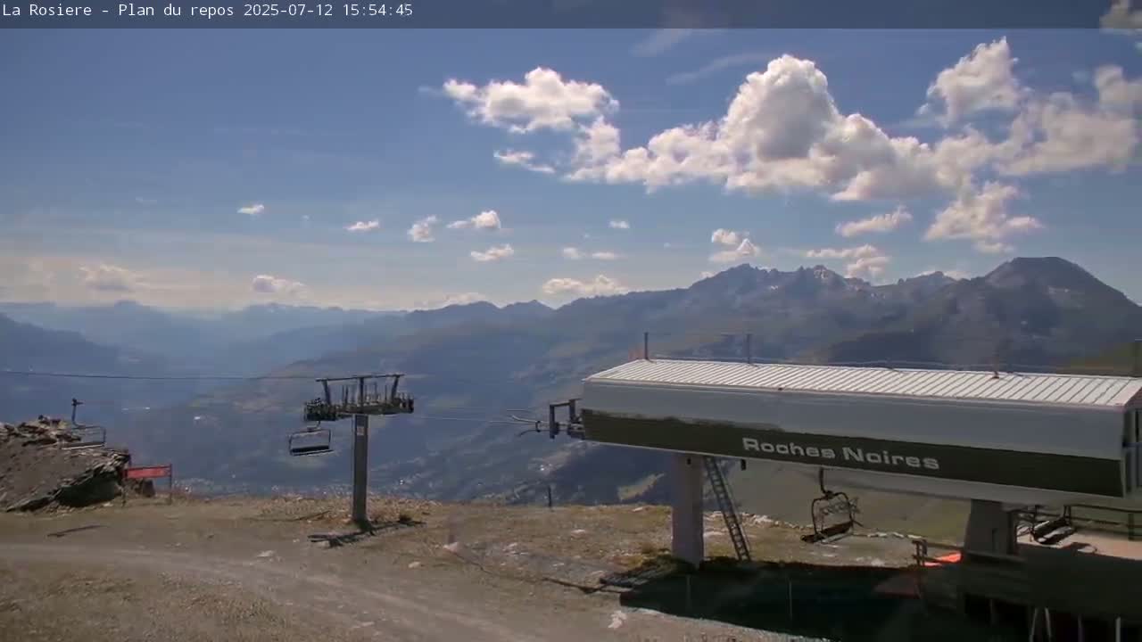 Montvalezan,  La Rosière Ski Area Charmlifts & Plan du Repos (Rest Plan) Live Cam - Albertville, Savoie, Auvergne-Rhône-Alpes, France