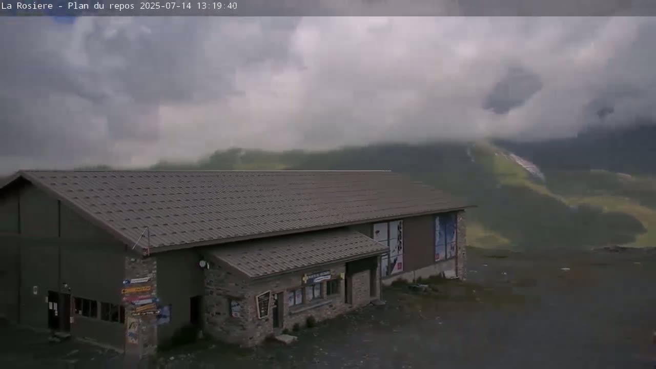 Montvalezan,  La Rosière Ski Area Charmlifts & Plan du Repos (Rest Plan) Live Cam - Albertville, Savoie, Auvergne-Rhône-Alpes, France