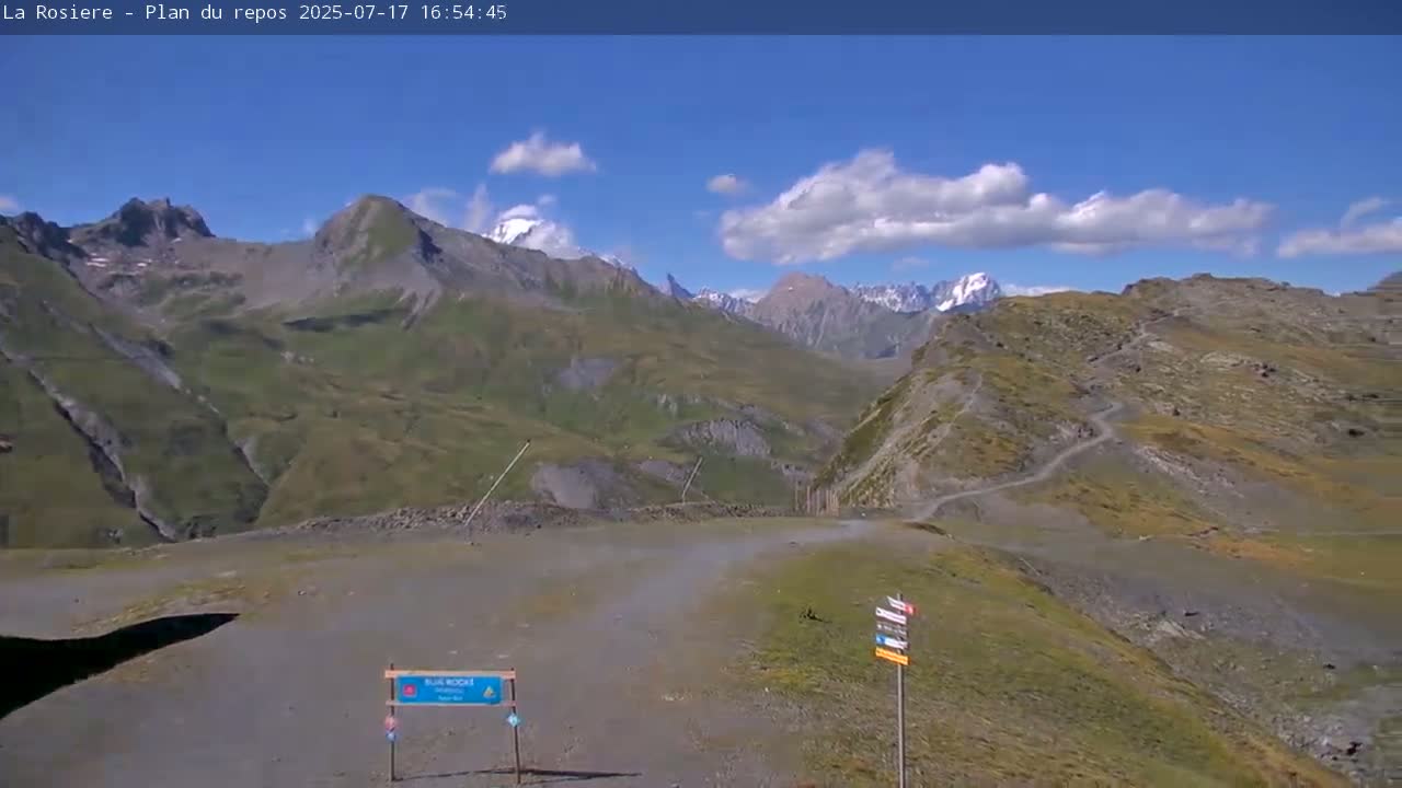 Montvalezan,  La Rosière Ski Area Charmlifts & Plan du Repos (Rest Plan) Live Cam - Albertville, Savoie, Auvergne-Rhône-Alpes, France