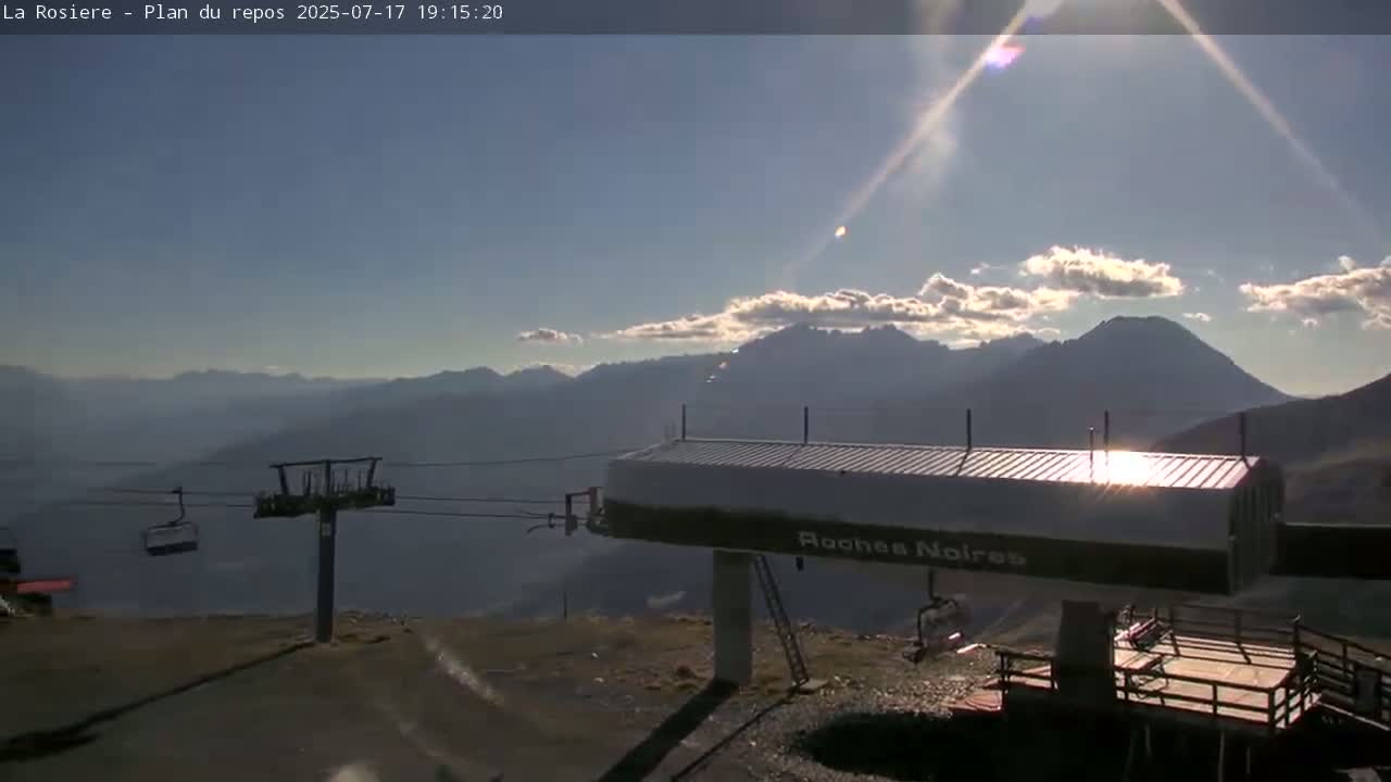 Montvalezan,  La Rosière Ski Area Charmlifts & Plan du Repos (Rest Plan) Live Cam - Albertville, Savoie, Auvergne-Rhône-Alpes, France
