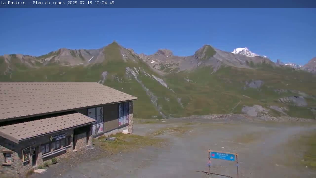 Montvalezan,  La Rosière Ski Area Charmlifts & Plan du Repos (Rest Plan) Live Cam - Albertville, Savoie, Auvergne-Rhône-Alpes, France
