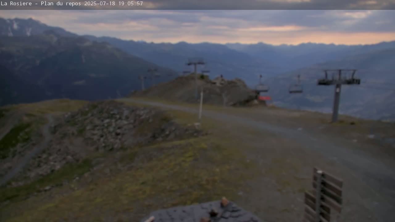 Montvalezan,  La Rosière Ski Area Charmlifts & Plan du Repos (Rest Plan) Live Cam - Albertville, Savoie, Auvergne-Rhône-Alpes, France