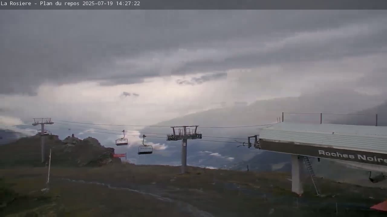 Montvalezan,  La Rosière Ski Area Charmlifts & Plan du Repos (Rest Plan) Live Cam - Albertville, Savoie, Auvergne-Rhône-Alpes, France