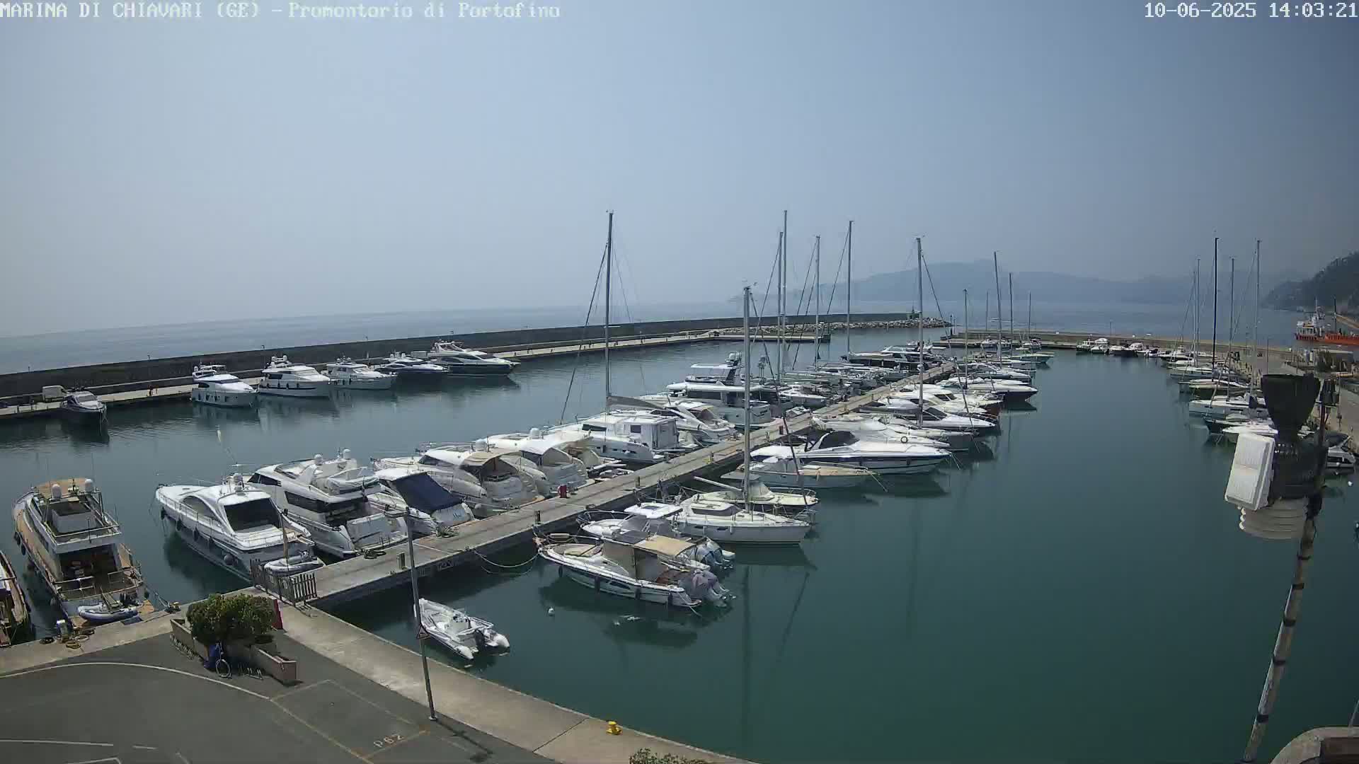 A marina filled with numerous yachts and sailboats on a calm, sunny day.