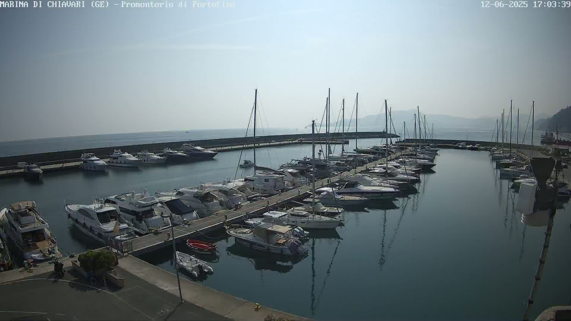 A marina filled with numerous yachts and sailboats on a calm, sunny day.