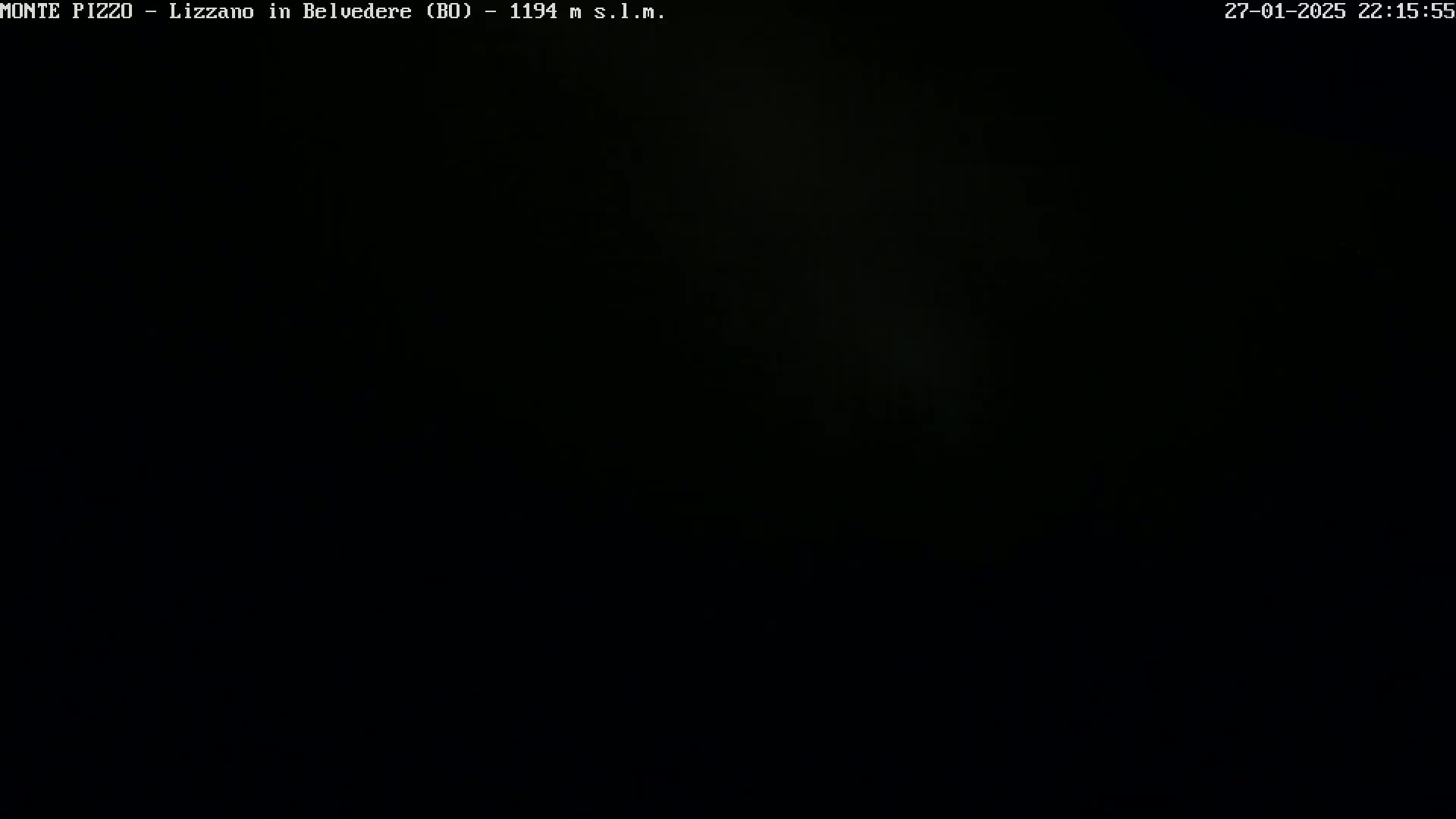 The image shows a completely dark scene at night.