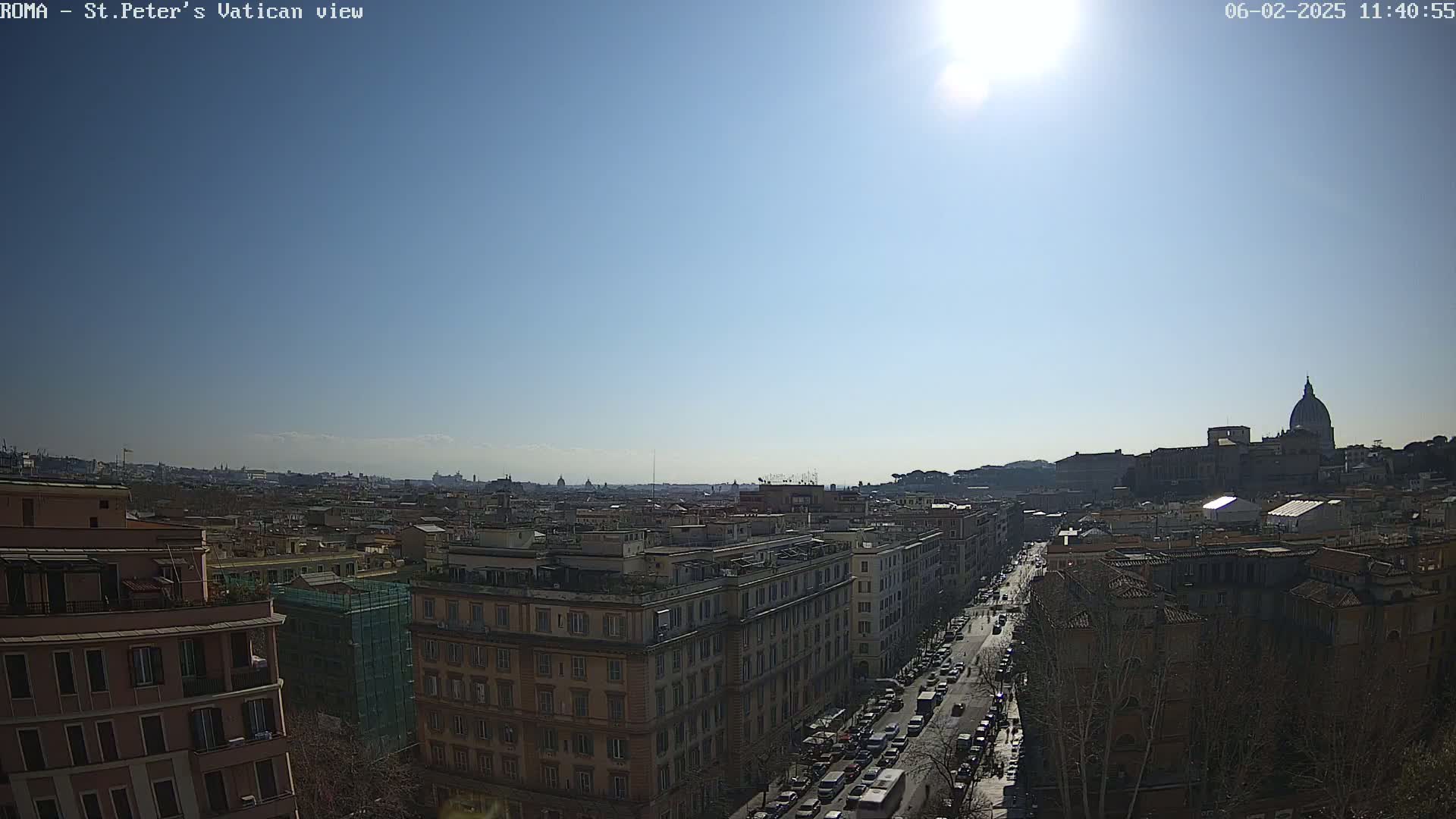 Rome Skyline, Dome of St. Peter's - Vatican View Live Cam - Lazio, Italy