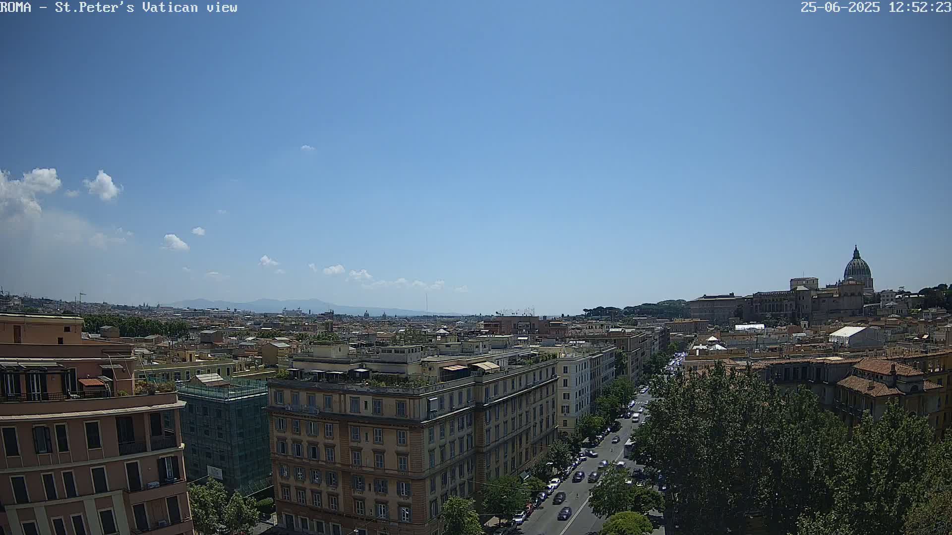 Rome Skyline, Dome of St. Peter's - Vatican View Live Cam - Lazio, Italy