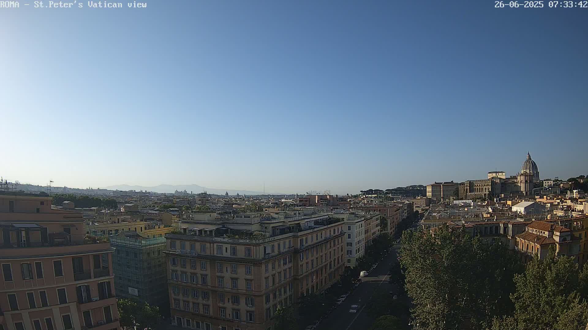 Rome Skyline, Dome of St. Peter's - Vatican View Live Cam - Lazio, Italy