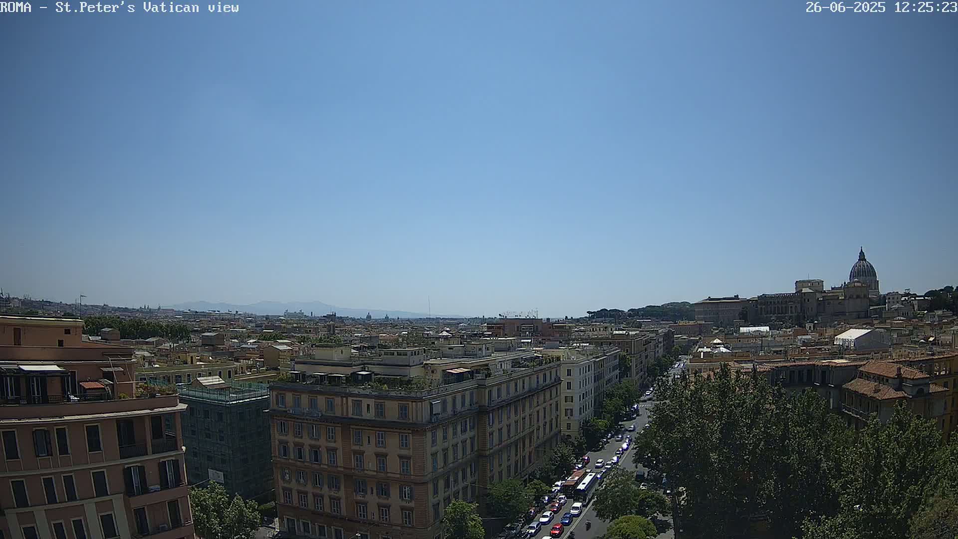 Rome Skyline, Dome of St. Peter's - Vatican View Live Cam - Lazio, Italy