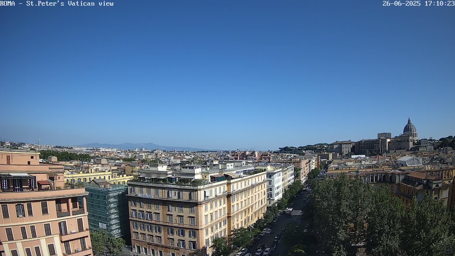 Rome Skyline, Dome of St. Peter's - Vatican View Live Cam - Lazio, Italy