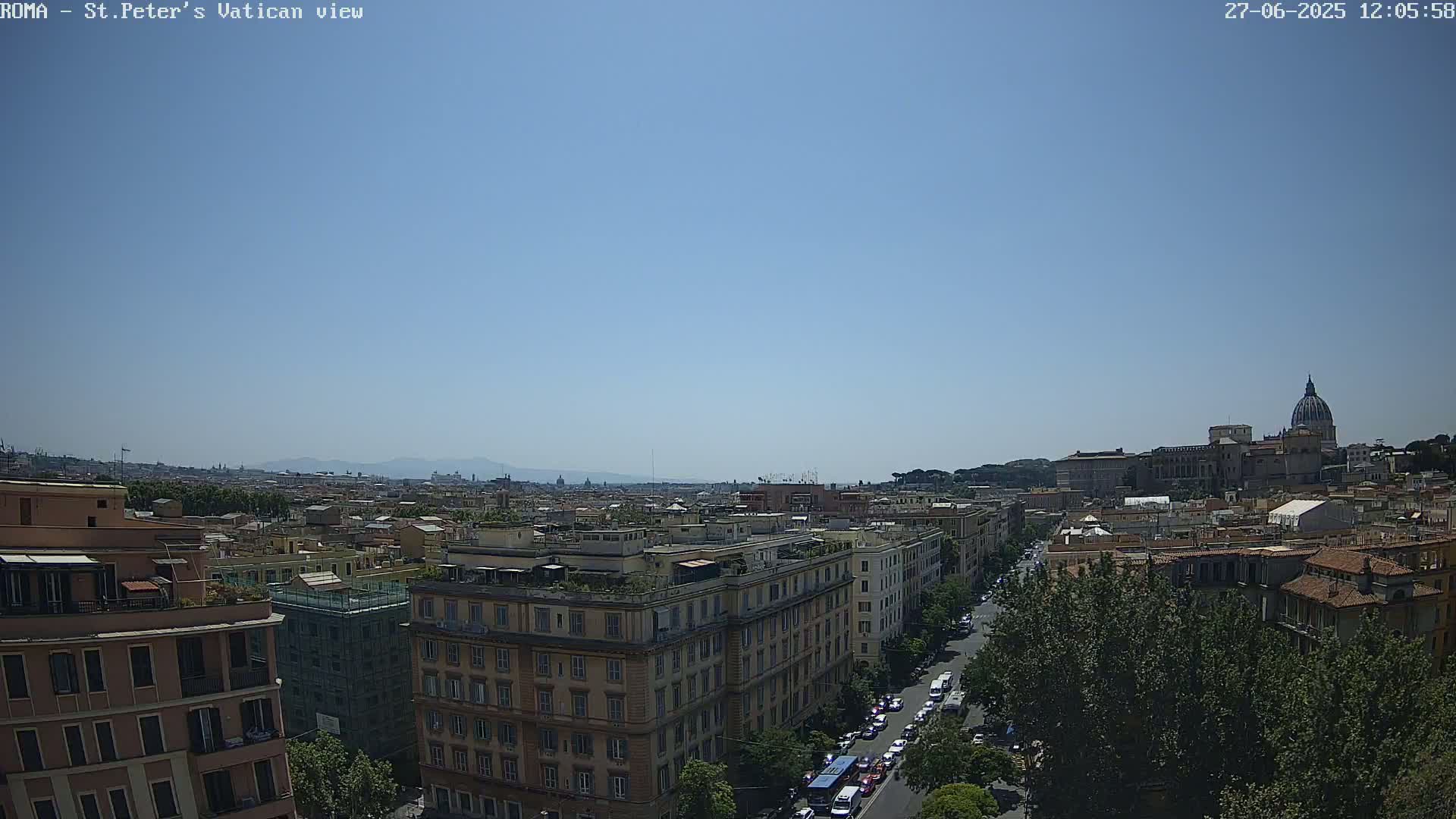Rome Skyline, Dome of St. Peter's - Vatican View Live Cam - Lazio, Italy
