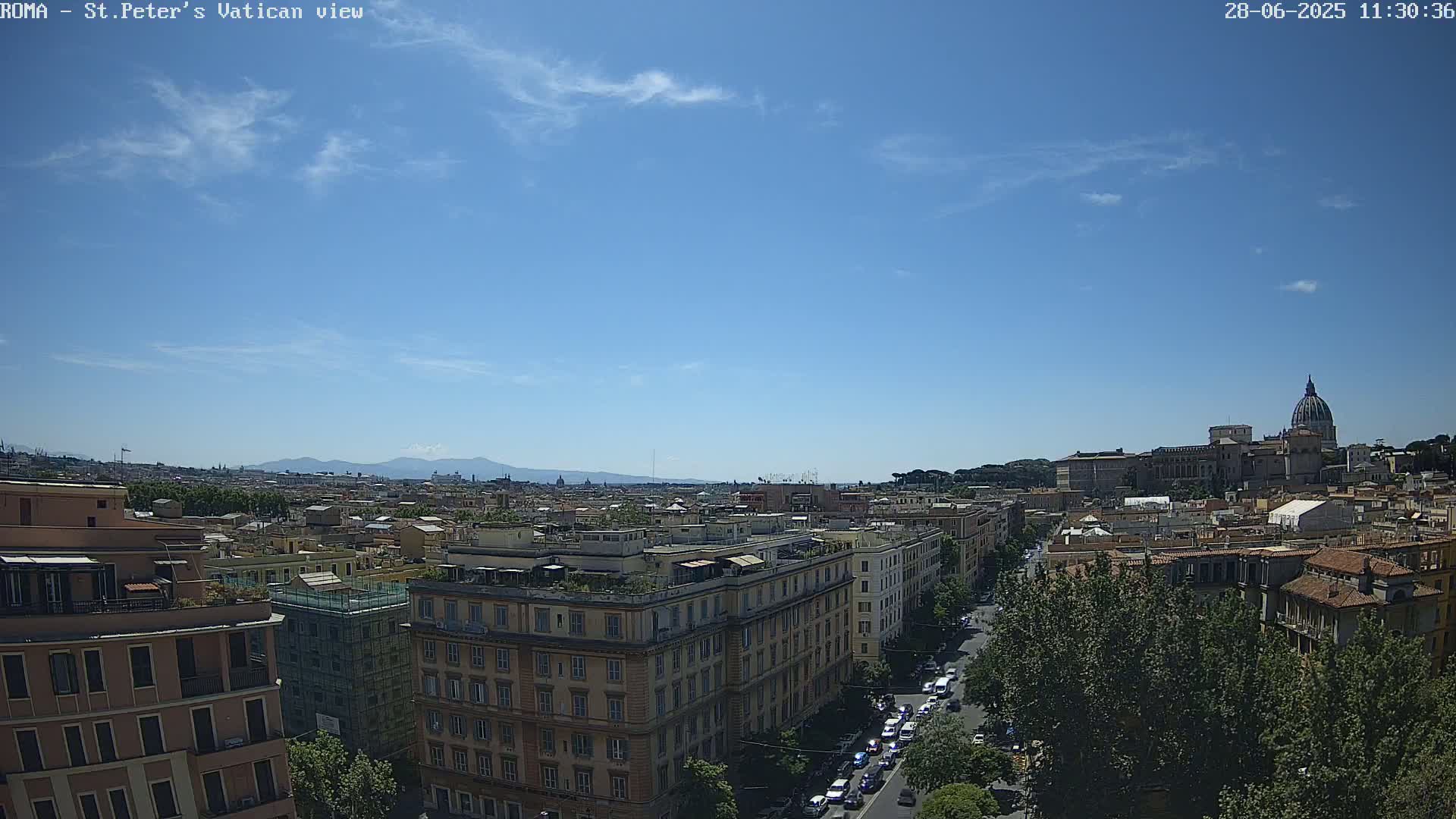 Rome Skyline, Dome of St. Peter's - Vatican View Live Cam - Lazio, Italy