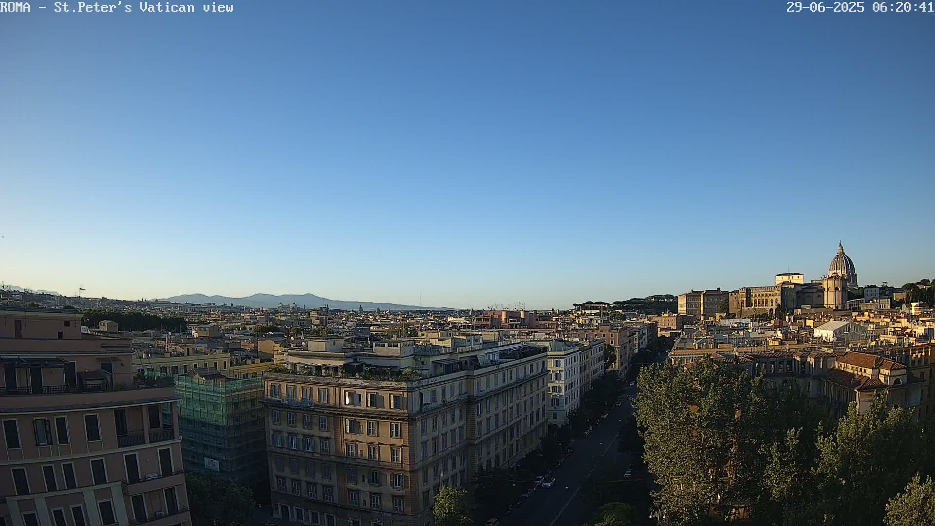 Rome Skyline, Dome of St. Peter's - Vatican View Live Cam - Lazio, Italy