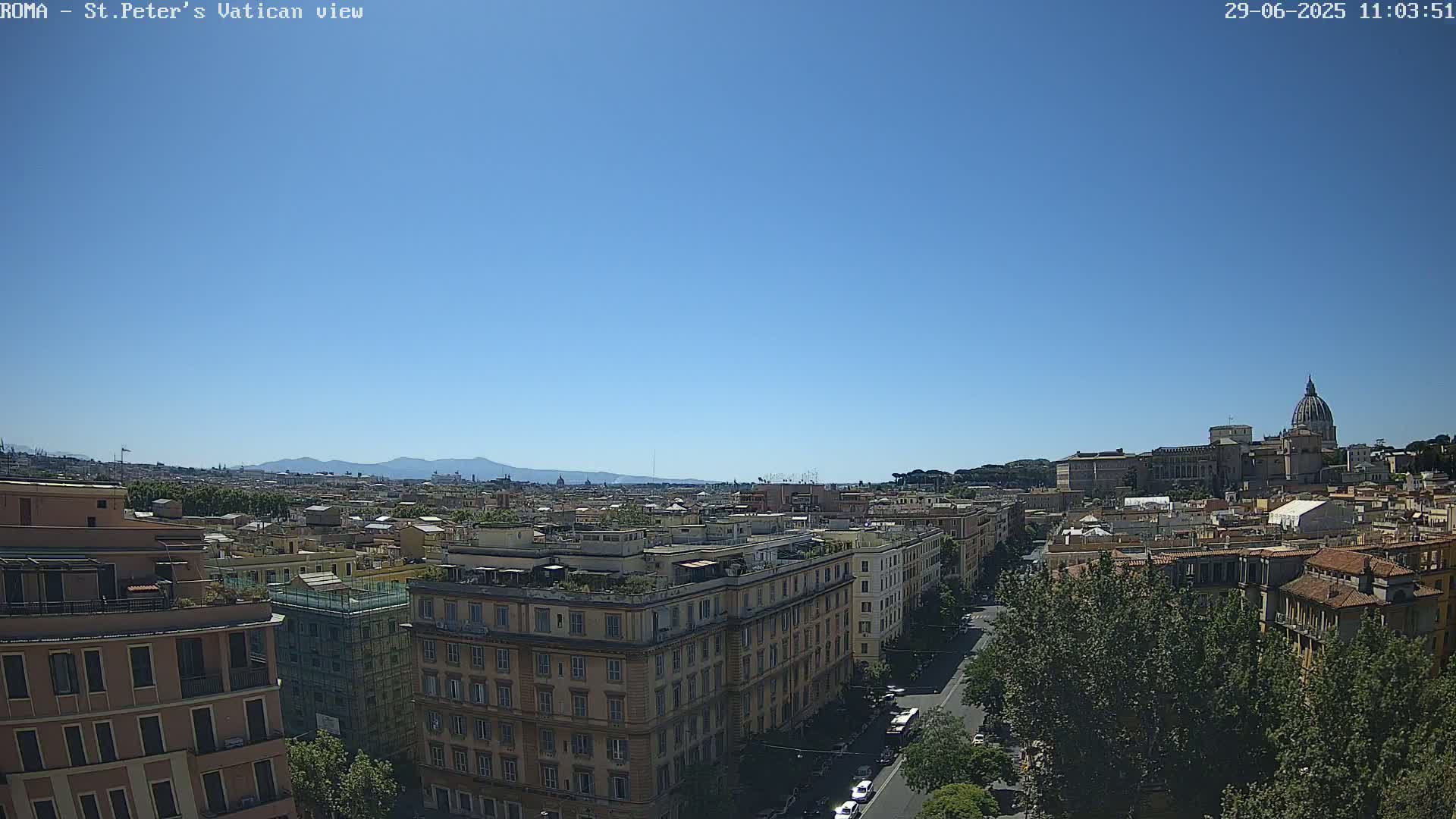 Rome Skyline, Dome of St. Peter's - Vatican View Live Cam - Lazio, Italy