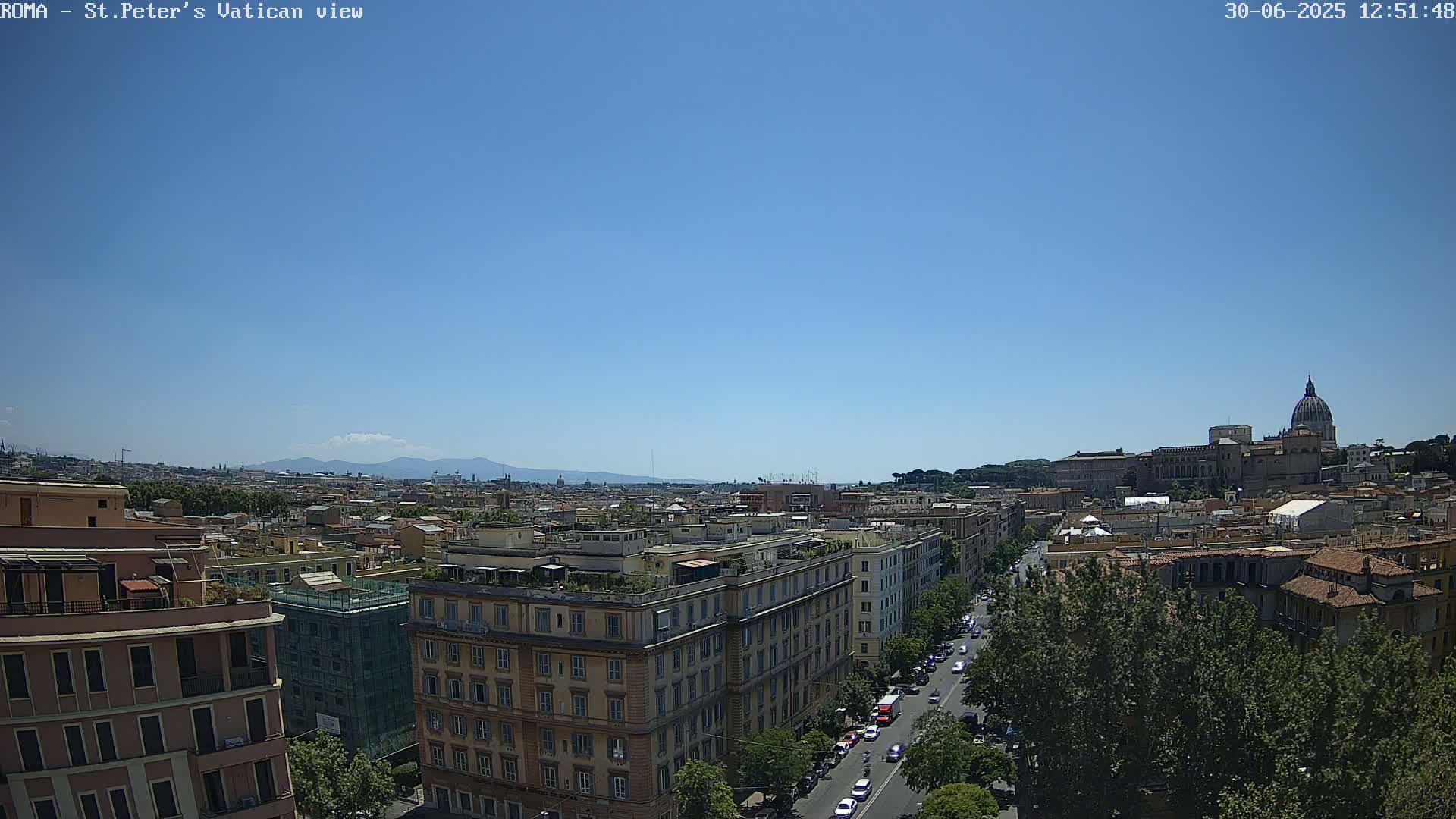 Rome Skyline, Dome of St. Peter's - Vatican View Live Cam - Lazio, Italy