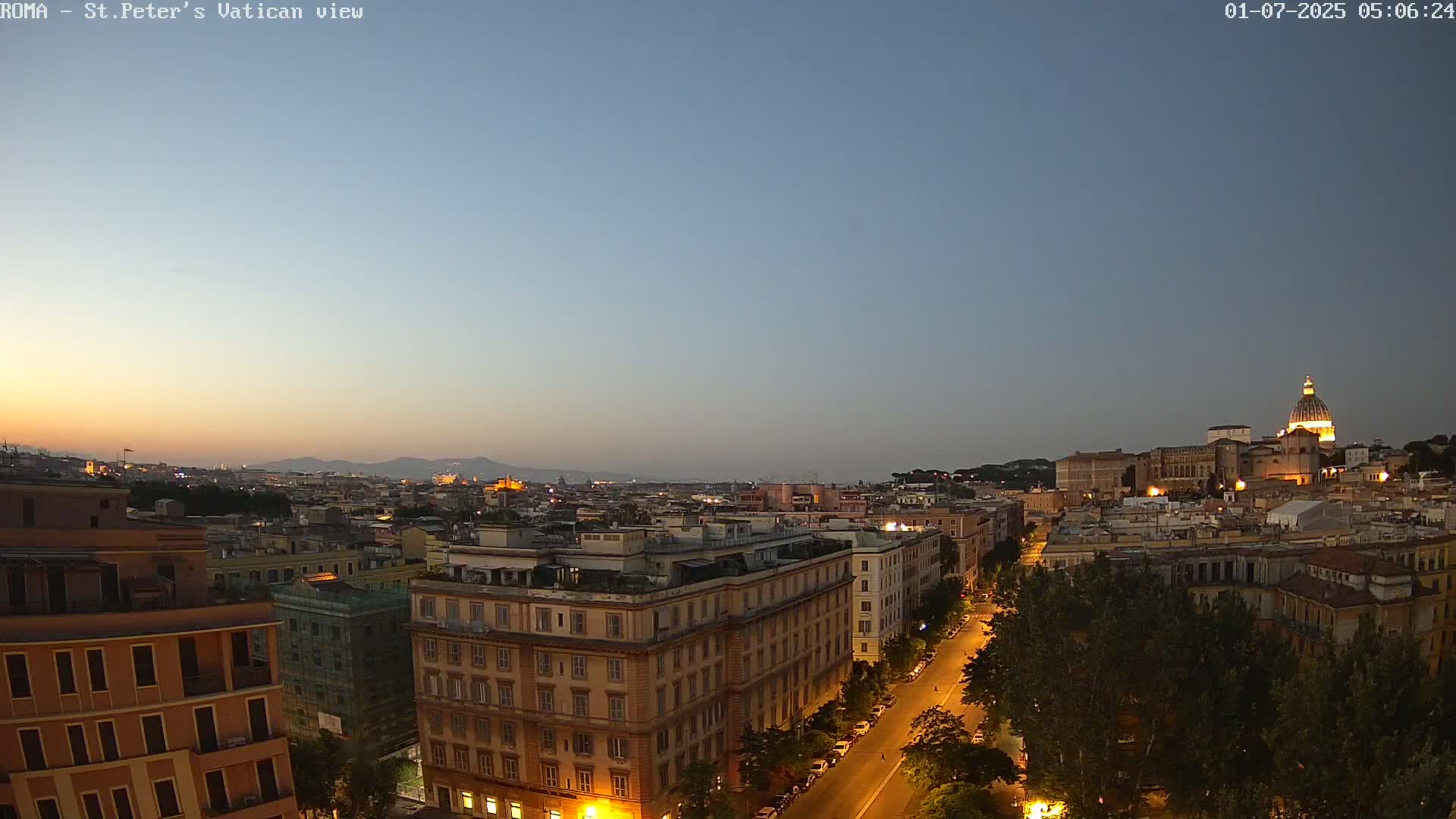 Rome Skyline, Dome of St. Peter's - Vatican View Live Cam - Lazio, Italy