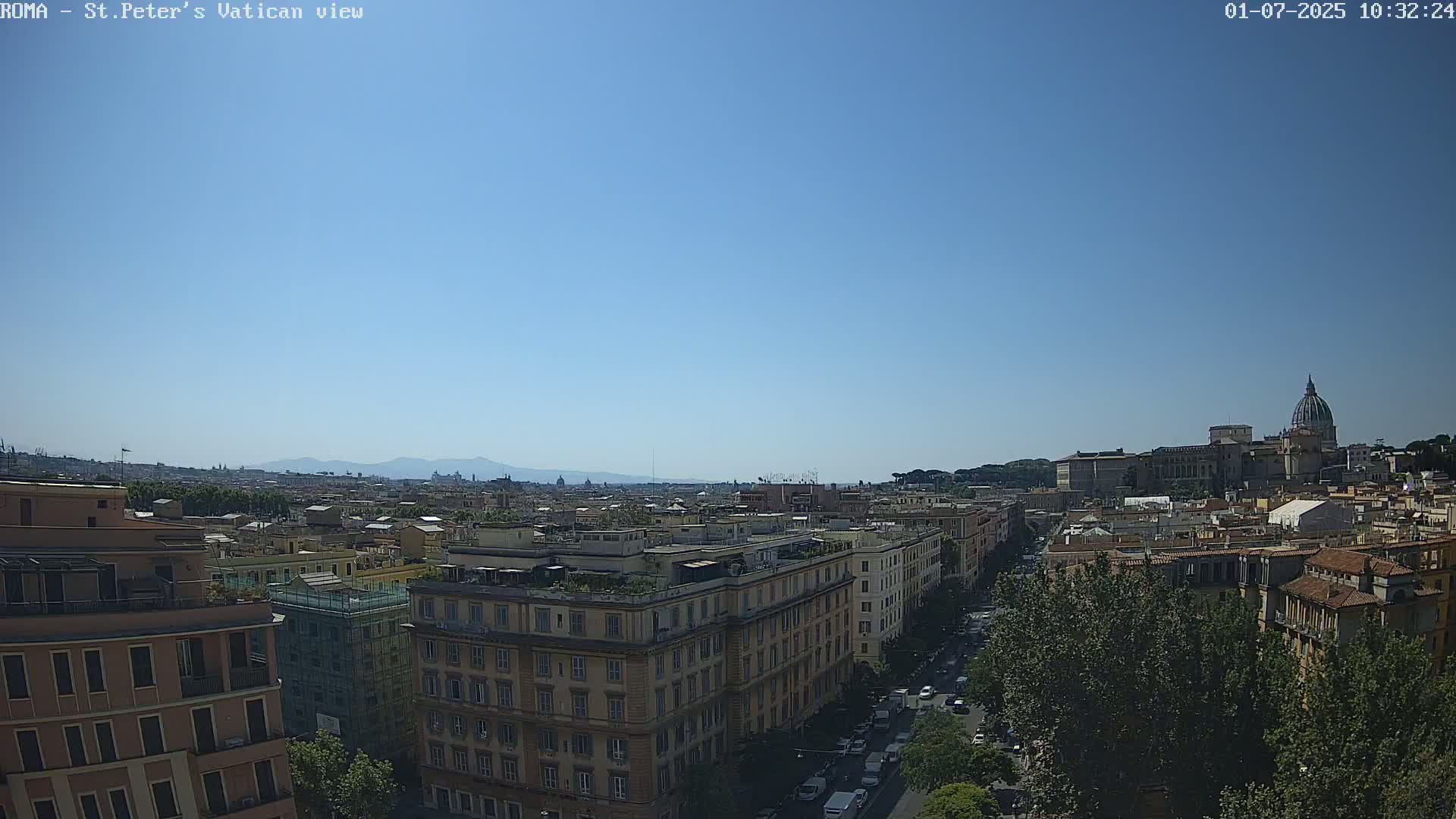 Rome Skyline, Dome of St. Peter's - Vatican View Live Cam - Lazio, Italy