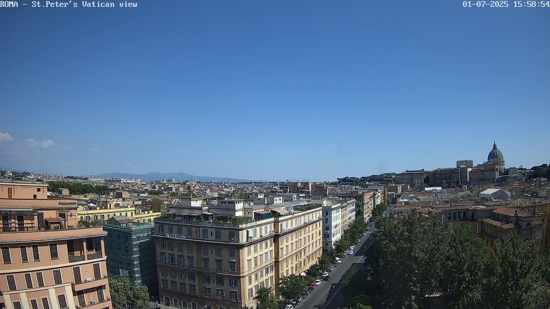Rome Skyline, Dome of St. Peter's - Vatican View Live Cam - Lazio, Italy