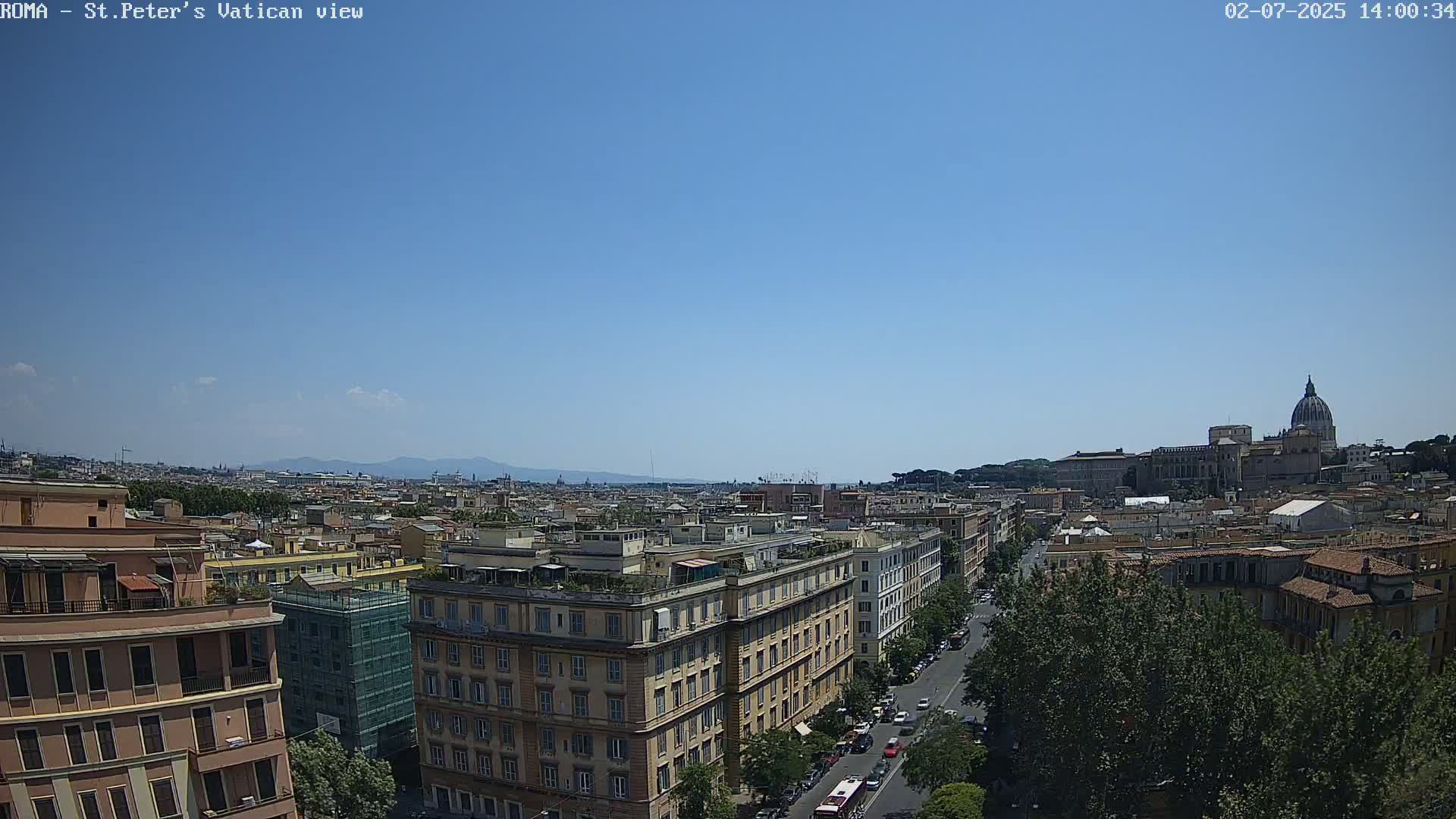 Rome Skyline, Dome of St. Peter's - Vatican View Live Cam - Lazio, Italy
