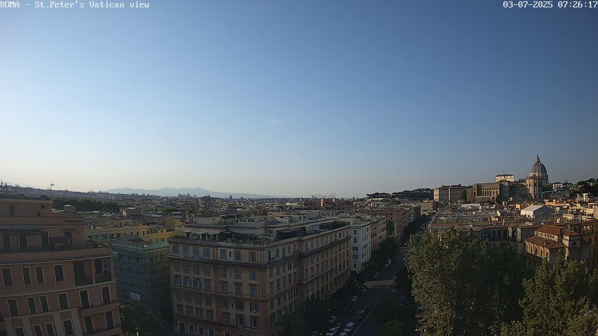 Rome Skyline, Dome of St. Peter's - Vatican View Live Cam - Lazio, Italy