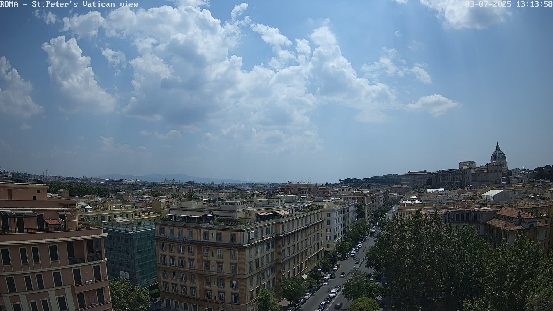 Rome Skyline, Dome of St. Peter's - Vatican View Live Cam - Lazio, Italy