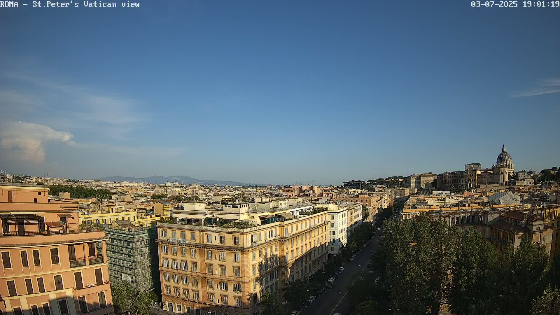 Rome Skyline, Dome of St. Peter's - Vatican View Live Cam - Lazio, Italy