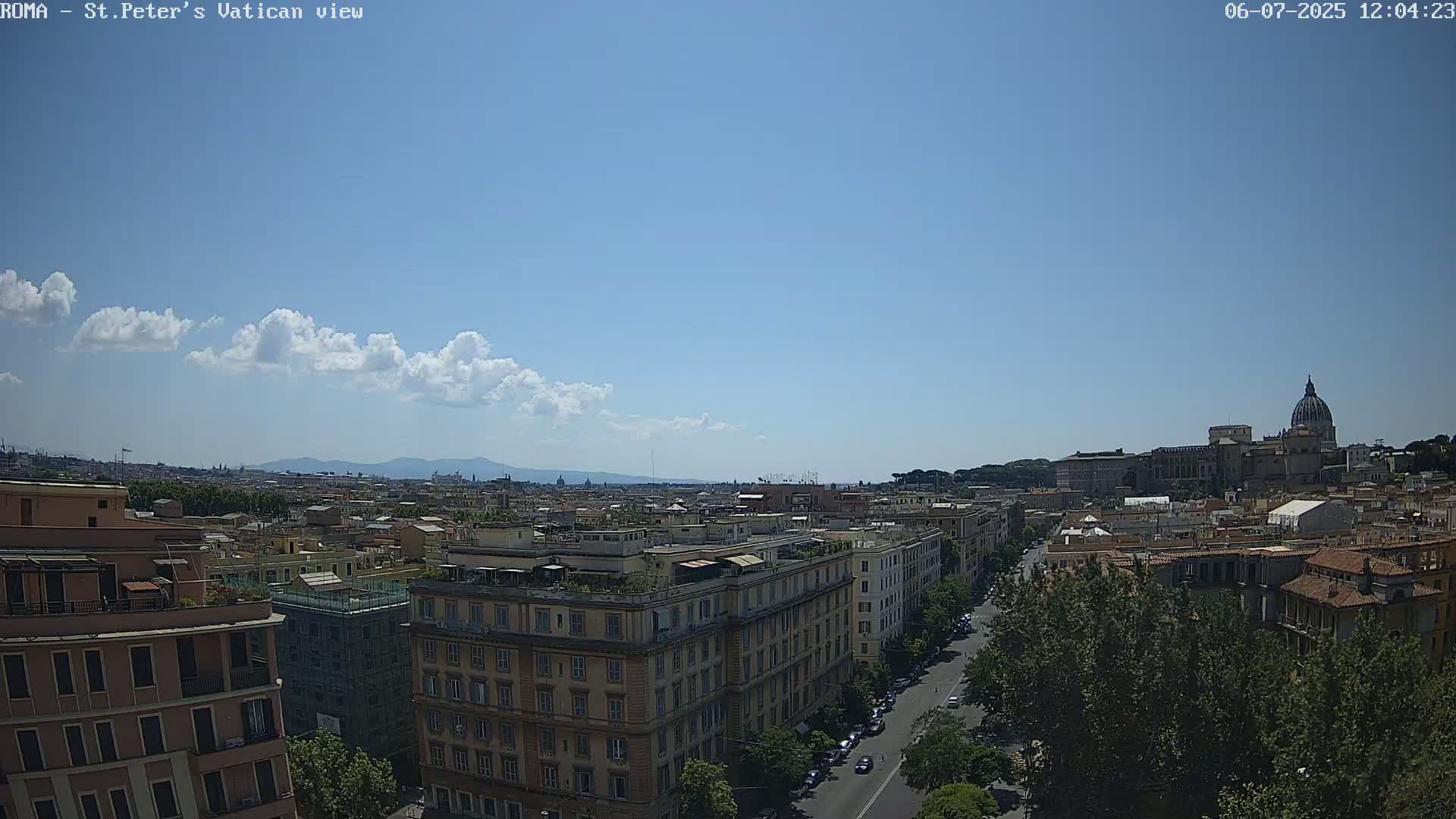 Rome Skyline, Dome of St. Peter's - Vatican View Live Cam - Lazio, Italy