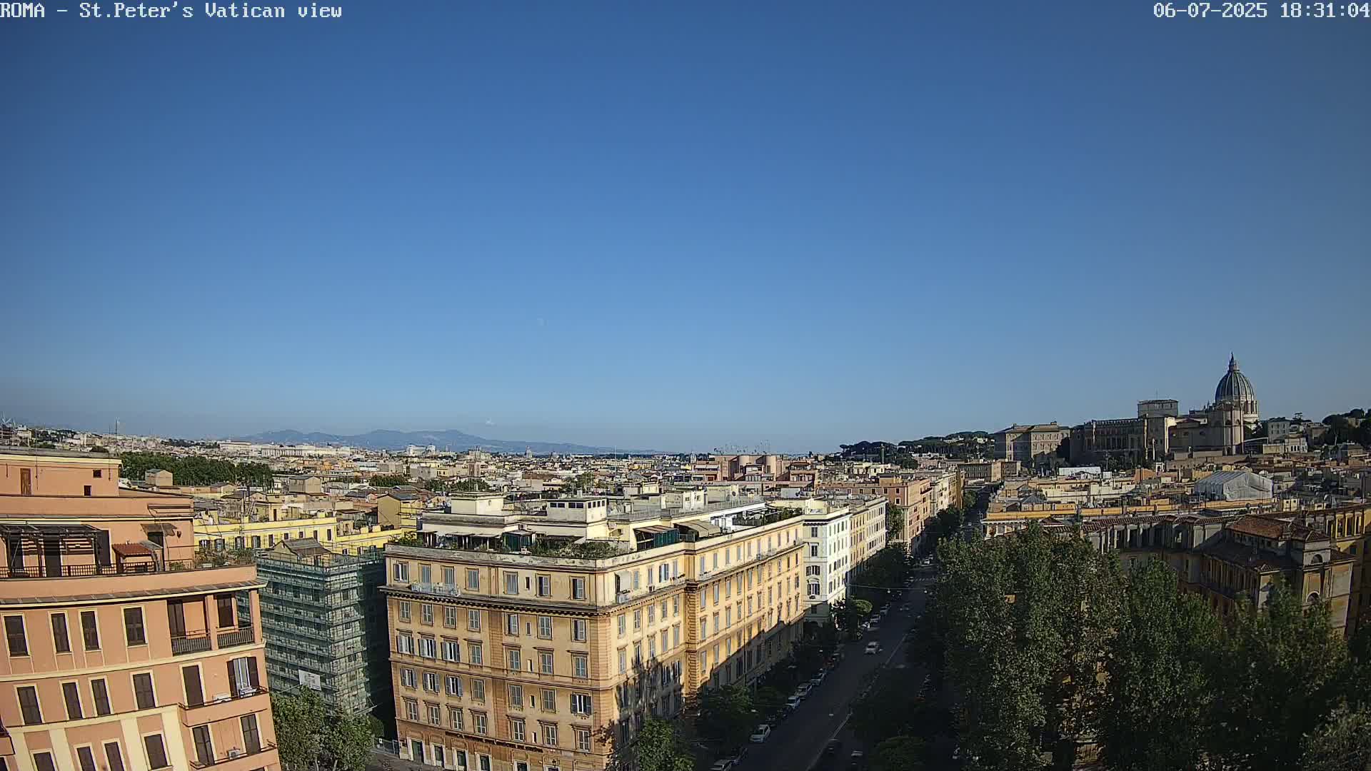 Rome Skyline, Dome of St. Peter's - Vatican View Live Cam - Lazio, Italy