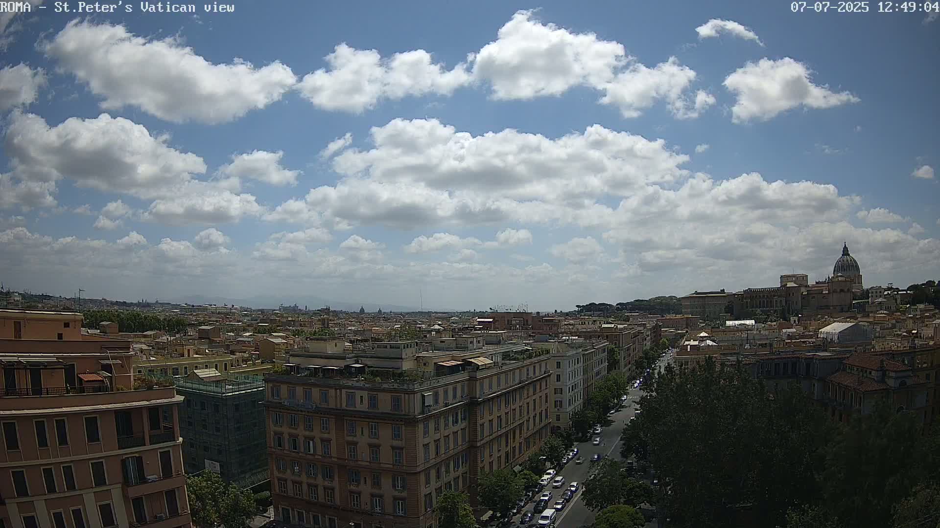 Rome Skyline, Dome of St. Peter's - Vatican View Live Cam - Lazio, Italy