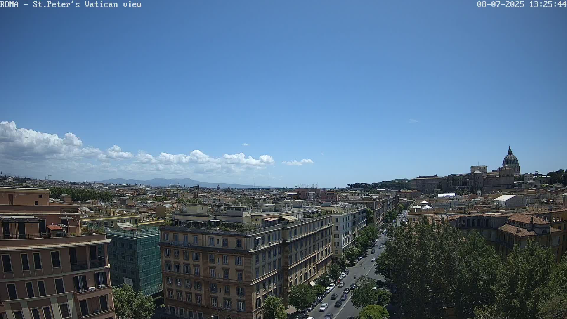 Rome Skyline, Dome of St. Peter's - Vatican View Live Cam - Lazio, Italy