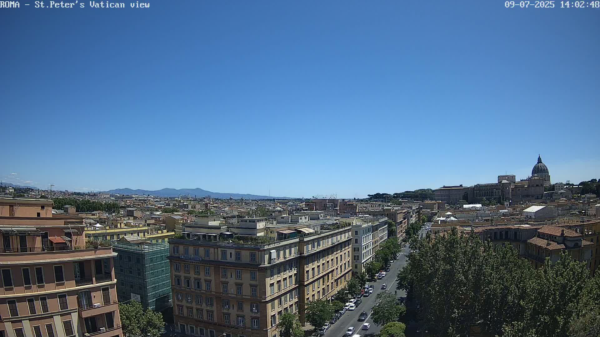 Rome Skyline, Dome of St. Peter's - Vatican View Live Cam - Lazio, Italy