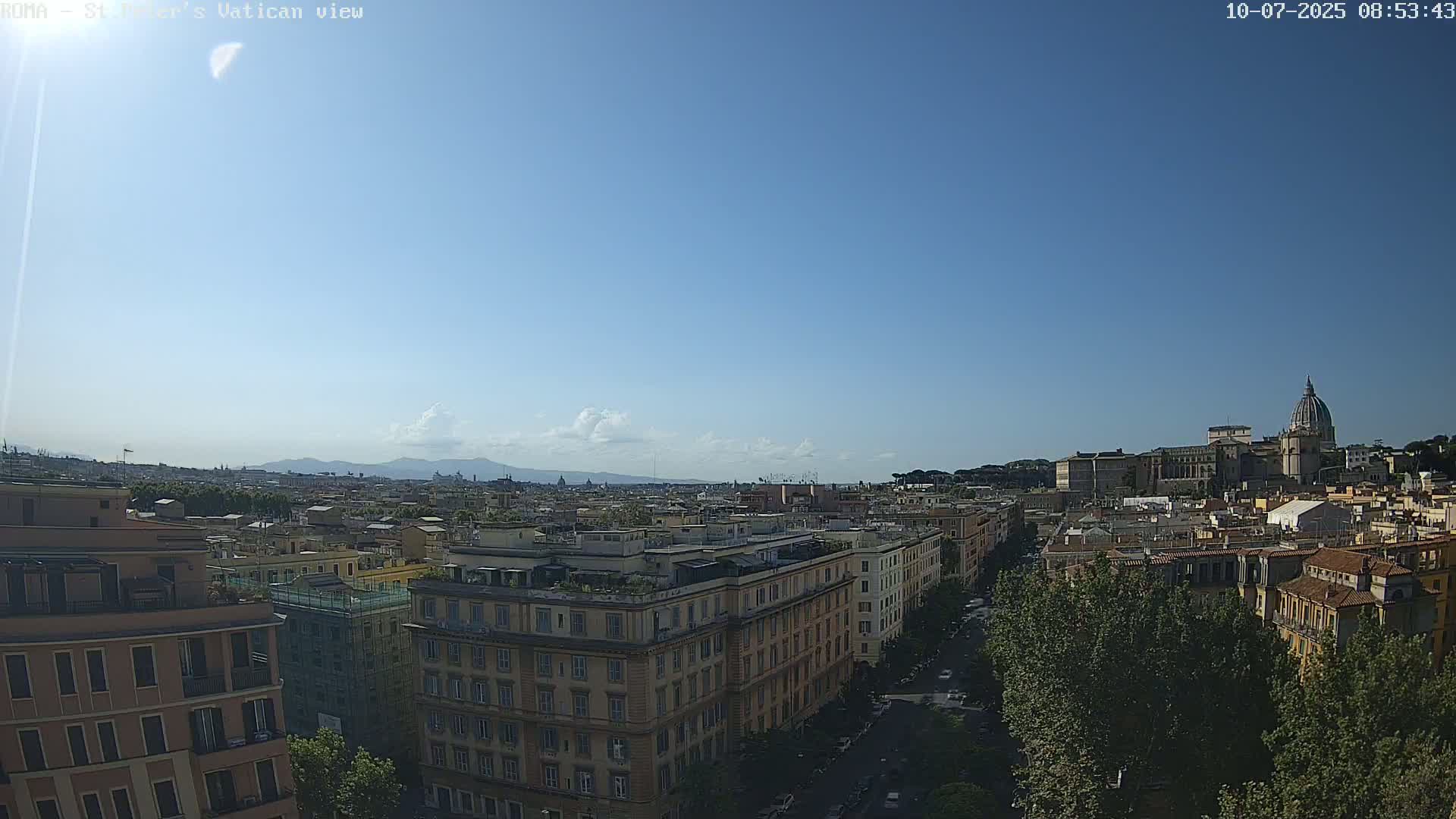 Rome Skyline, Dome of St. Peter's - Vatican View Live Cam - Lazio, Italy