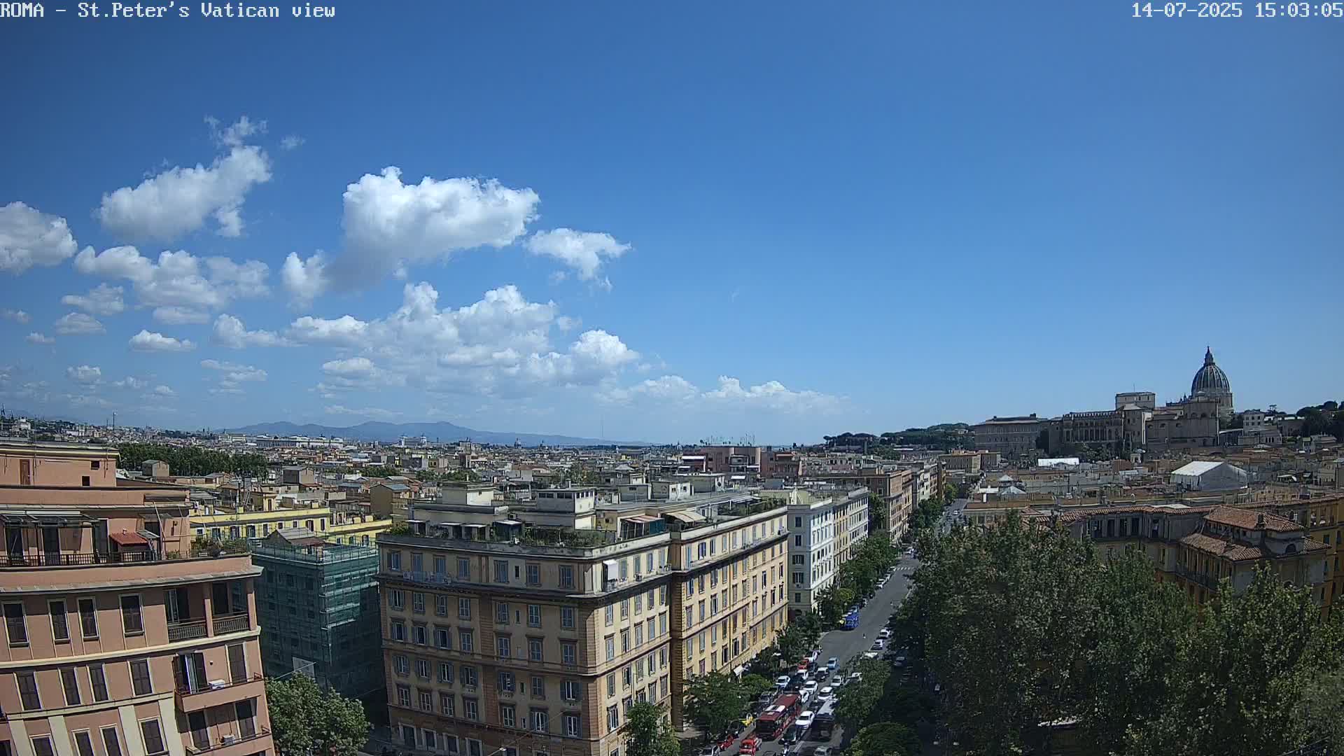 Rome Skyline, Dome of St. Peter's - Vatican View Live Cam - Lazio, Italy
