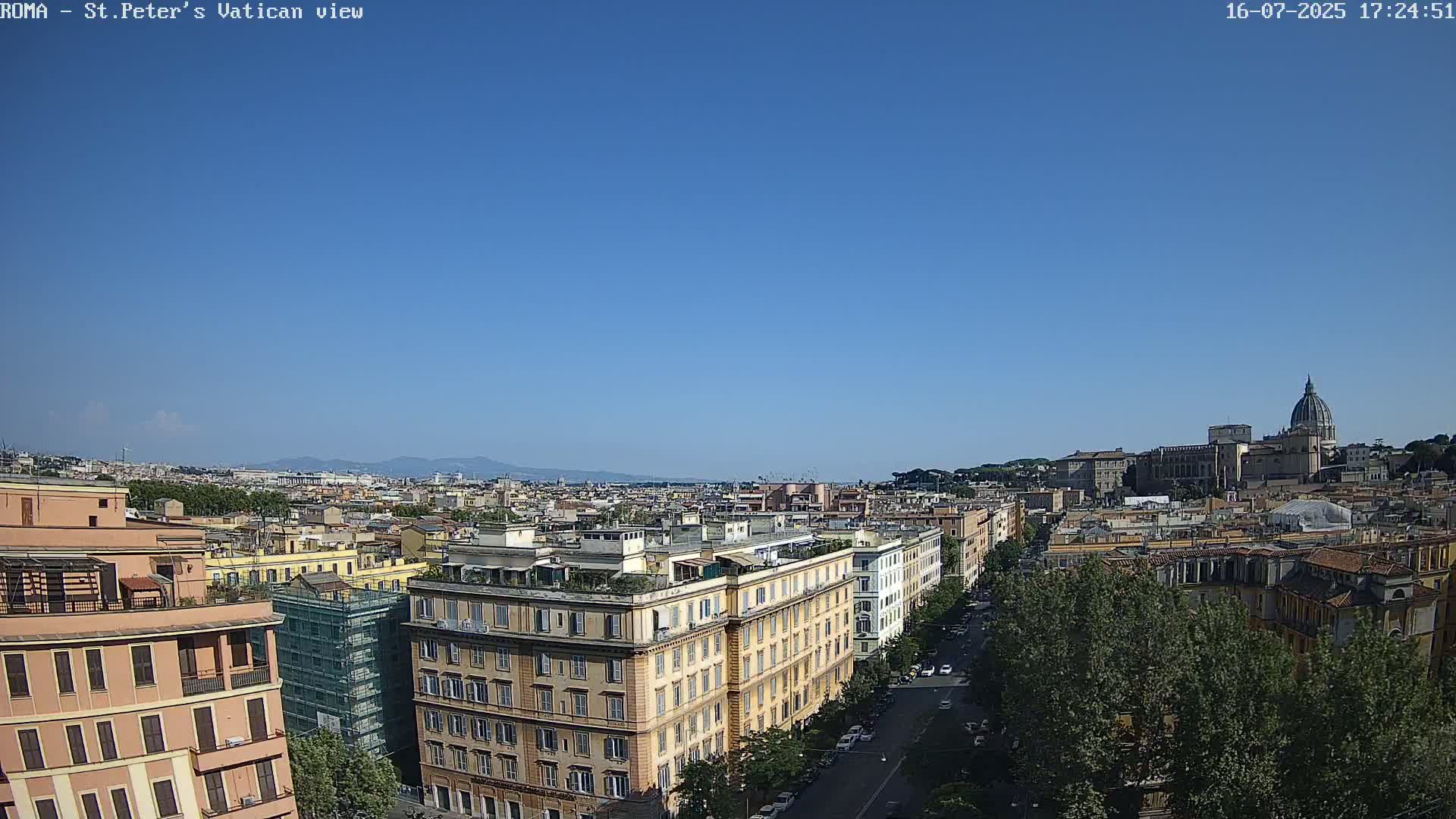Rome Skyline, Dome of St. Peter's - Vatican View Live Cam - Lazio, Italy