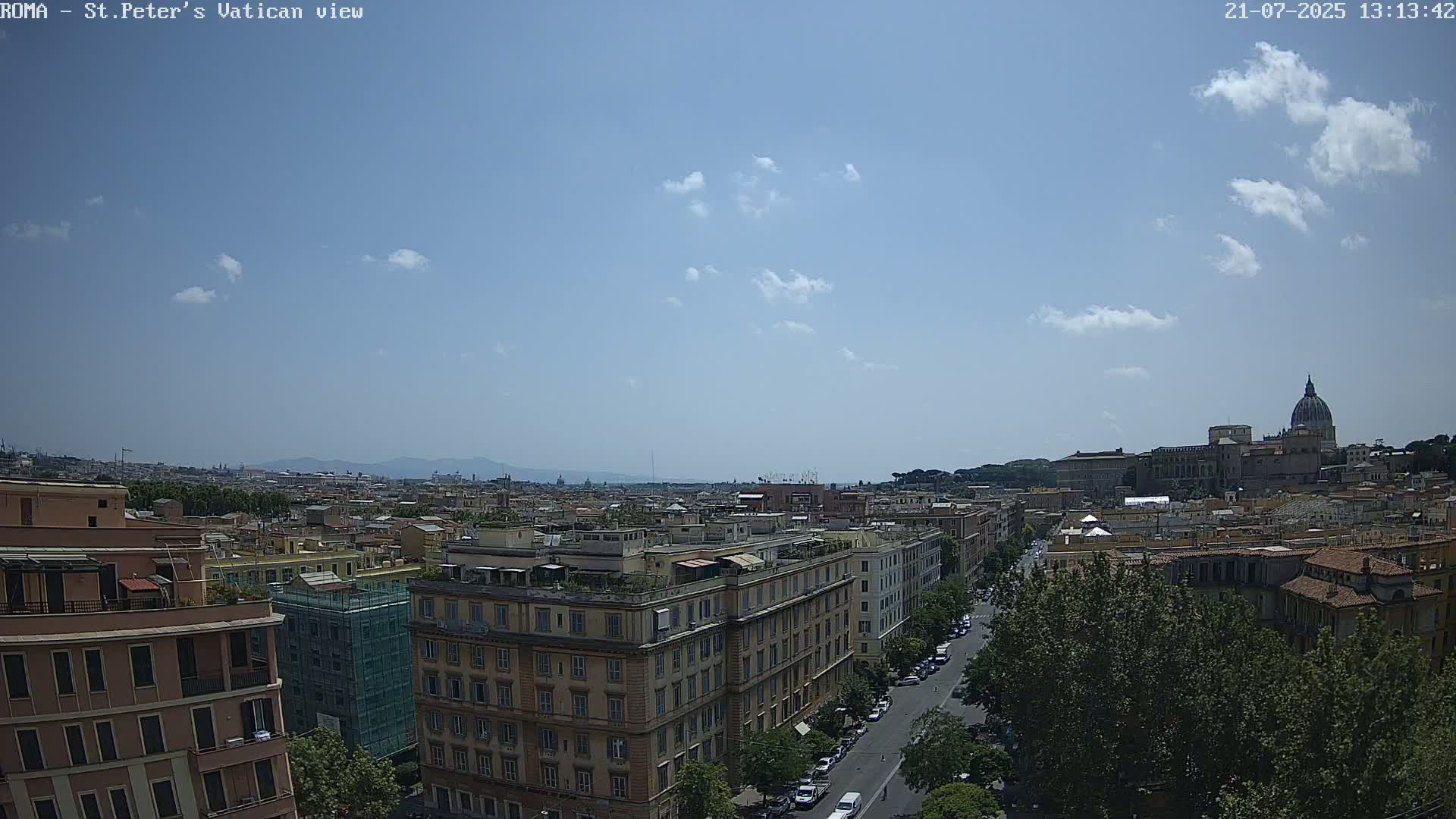 Rome Skyline, Dome of St. Peter's - Vatican View Live Cam - Lazio, Italy