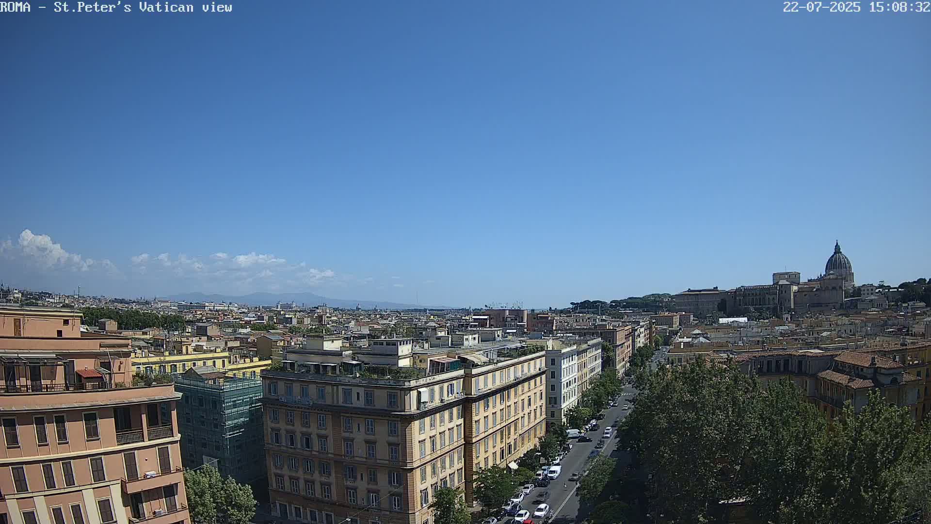 Rome Skyline, Dome of St. Peter's - Vatican View Live Cam - Lazio, Italy