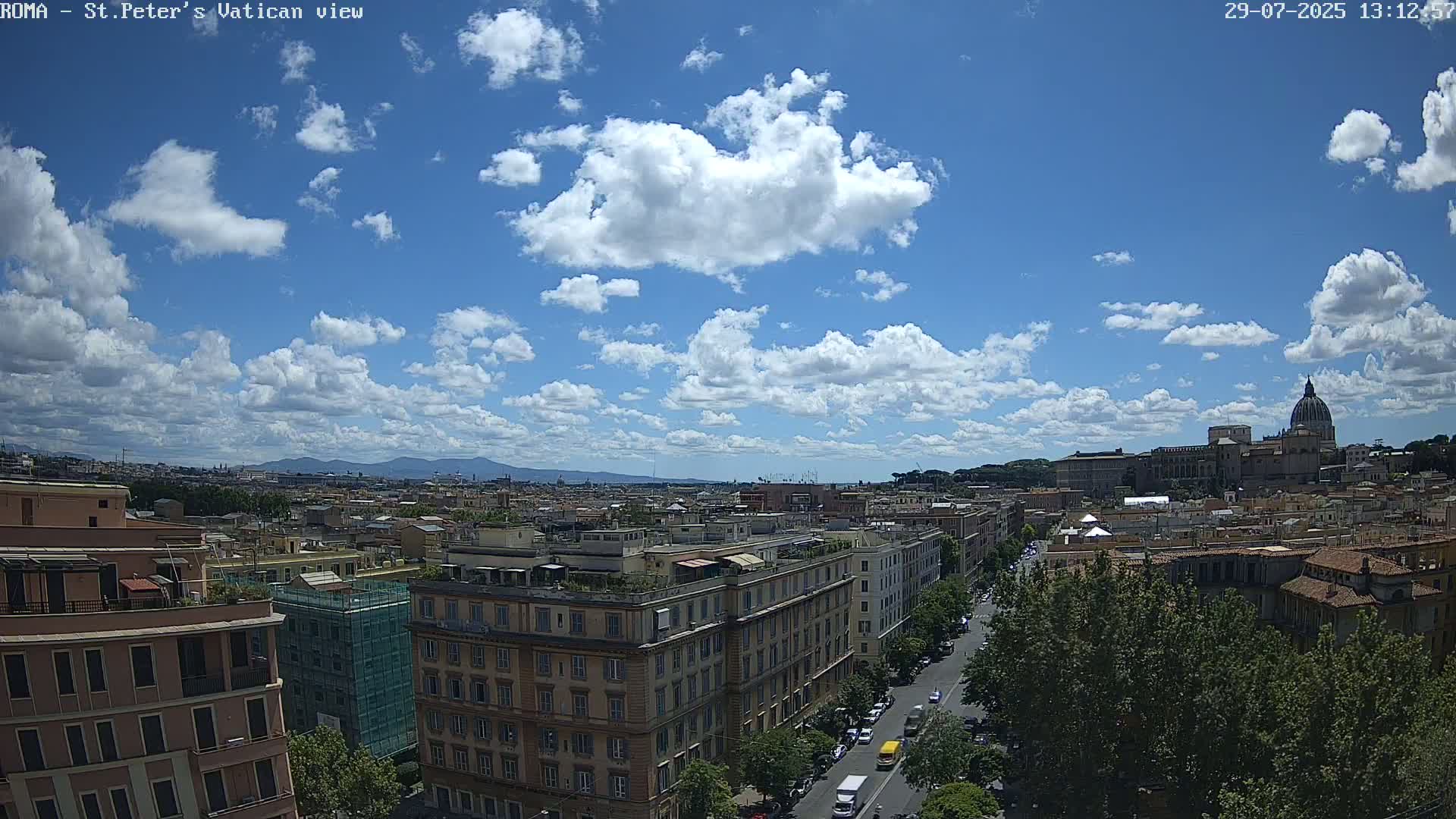 Rome Skyline, Dome of St. Peter's - Vatican View Live Cam - Lazio, Italy