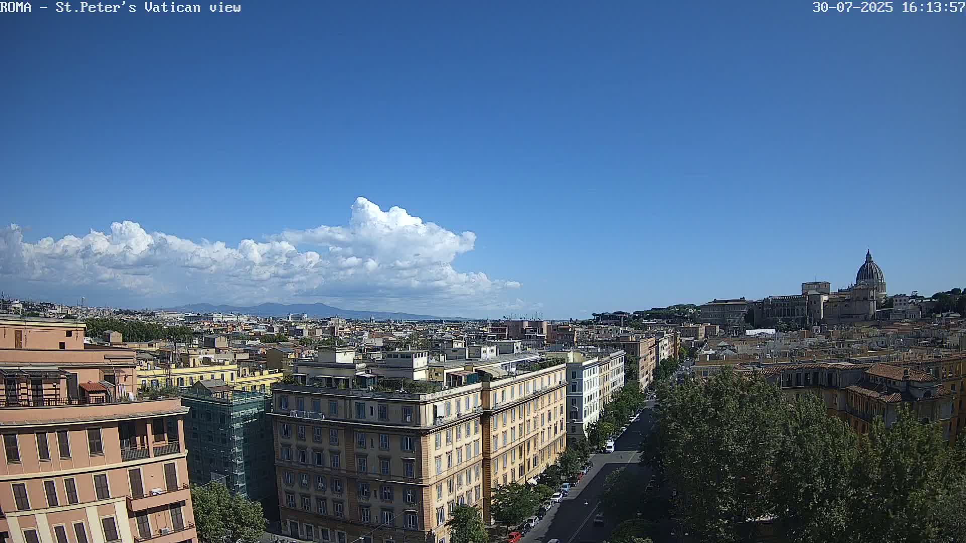 Rome Skyline, Dome of St. Peter's - Vatican View Live Cam - Lazio, Italy